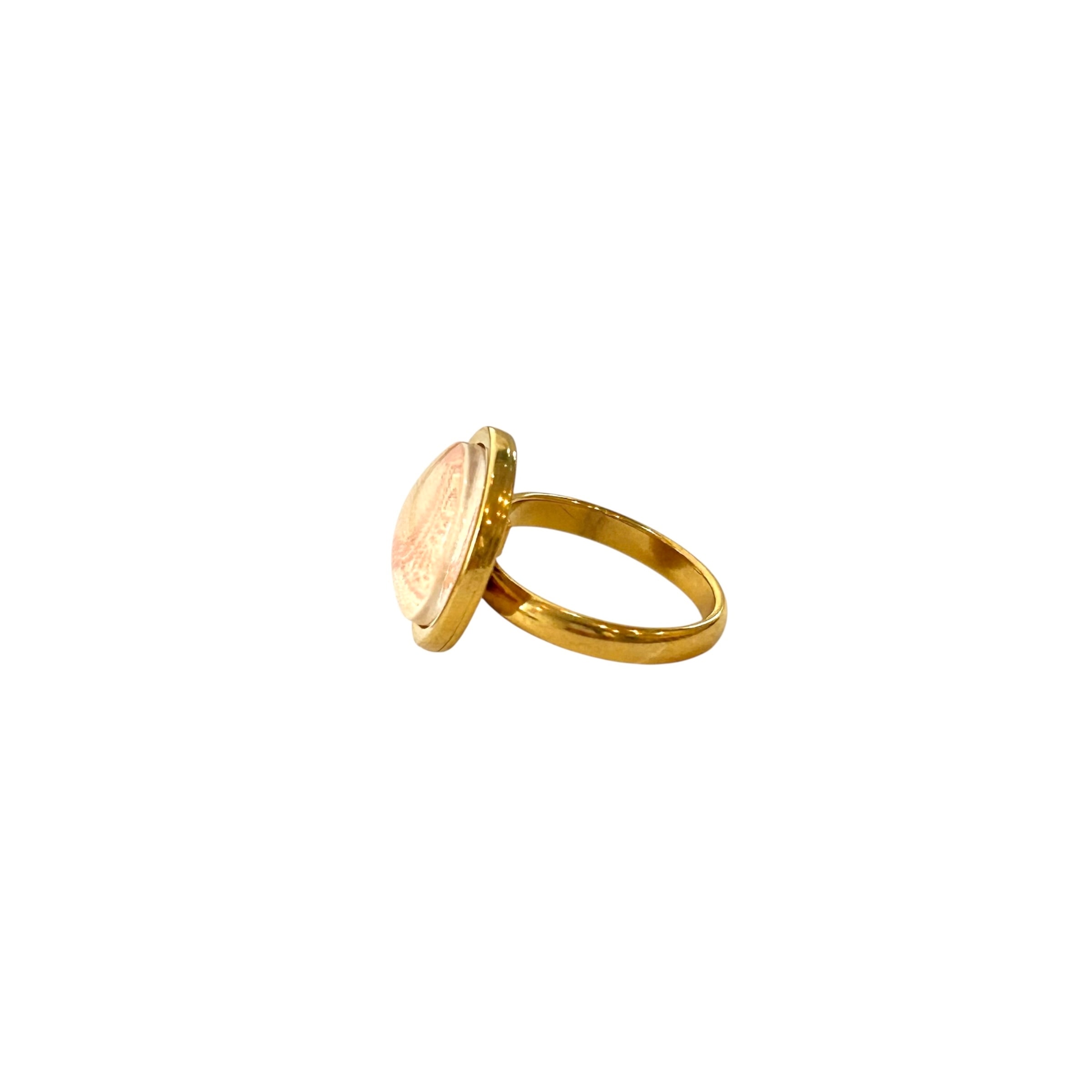 CELINE salmon triomphe bold ring