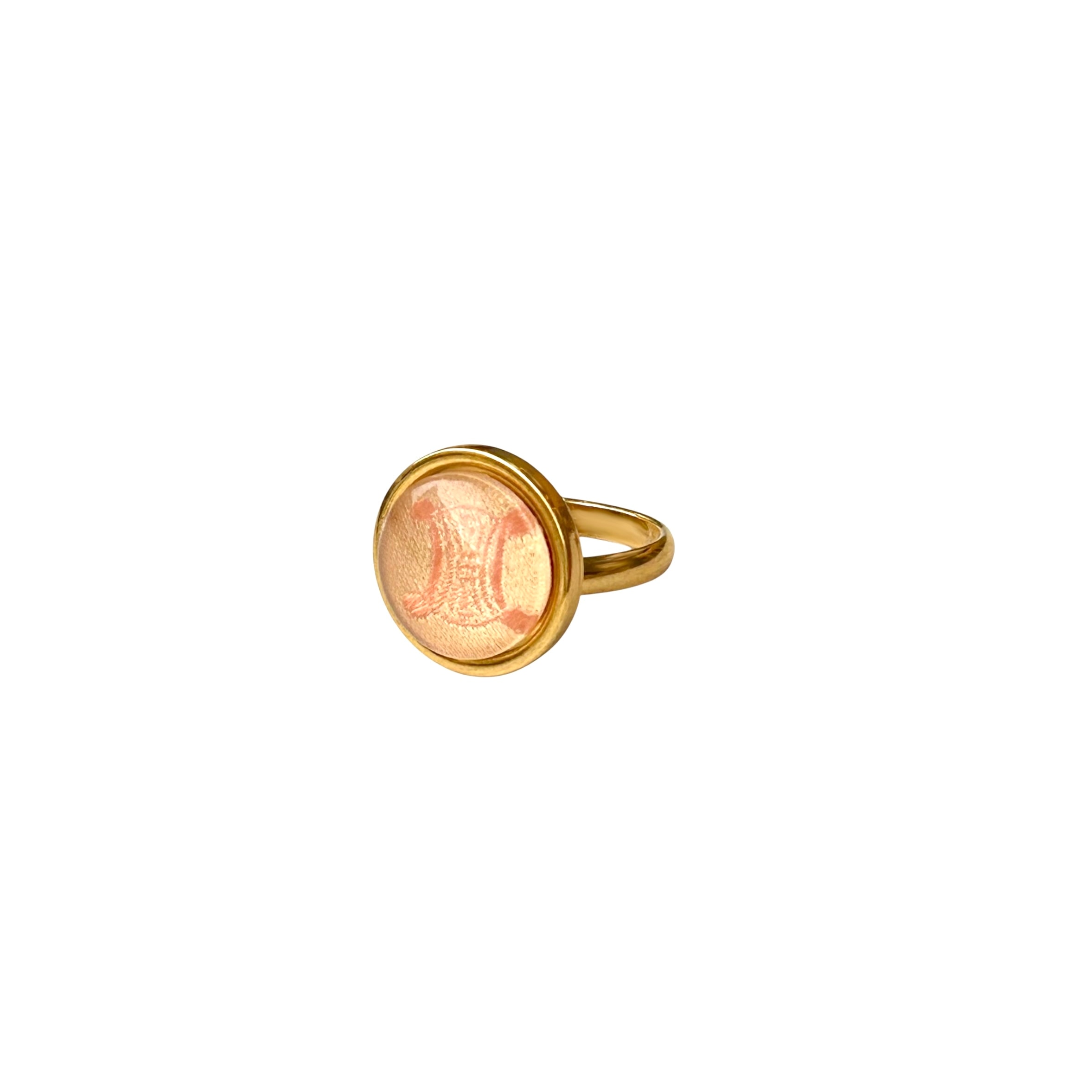 CELINE salmon triomphe bold ring