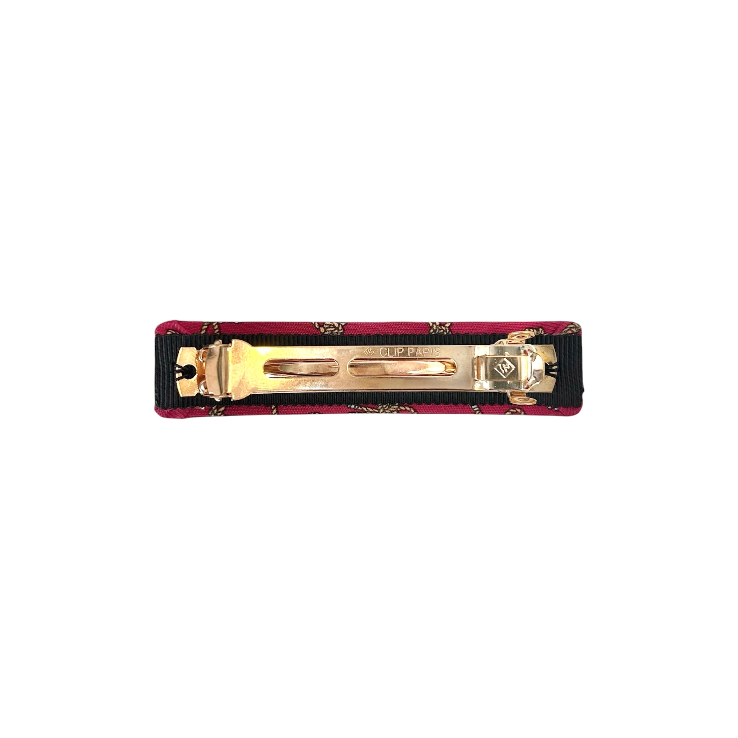 HERMES magenta pink rope silk barrette
