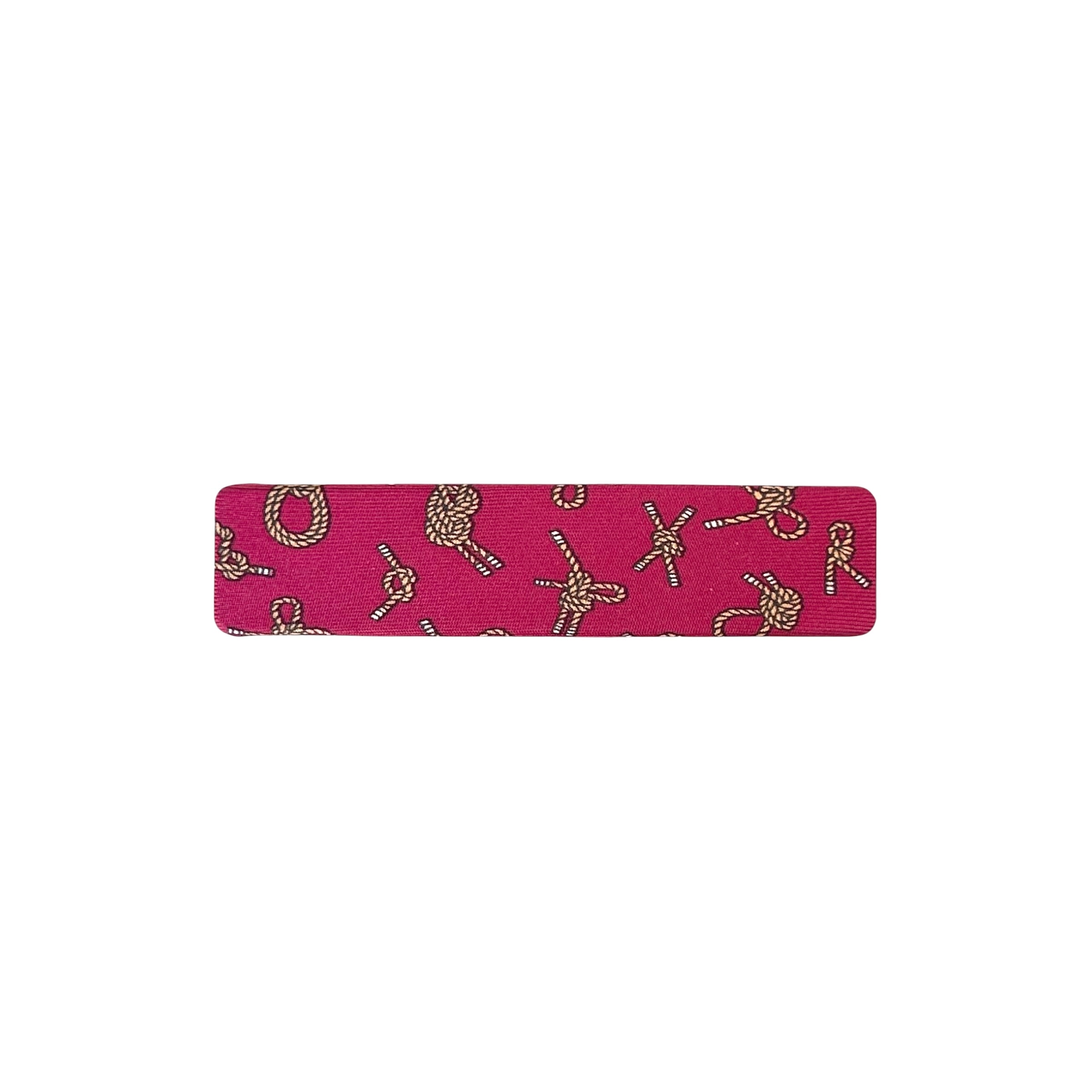 HERMES magenta pink rope silk barrette