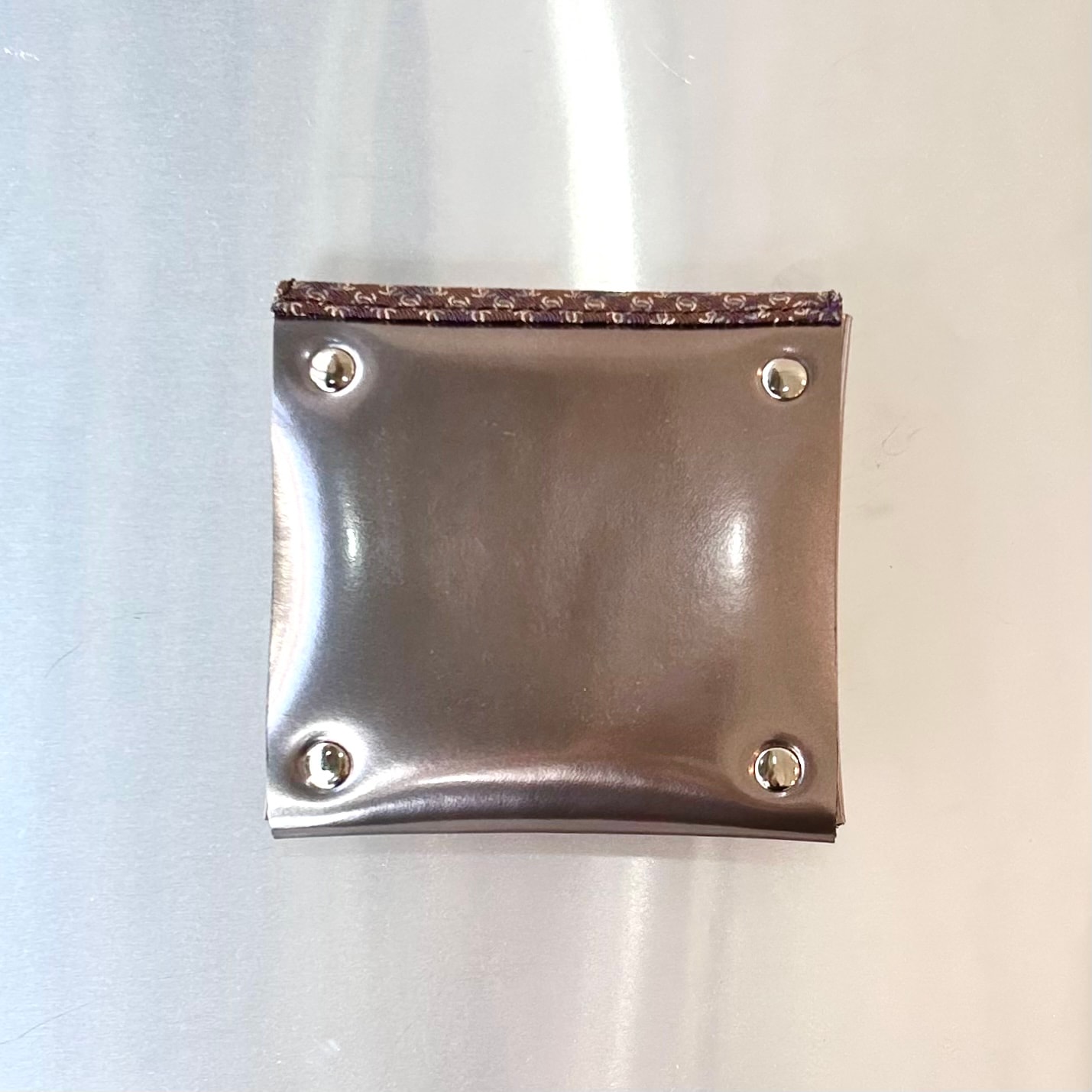 metallic Plum cc card pouch