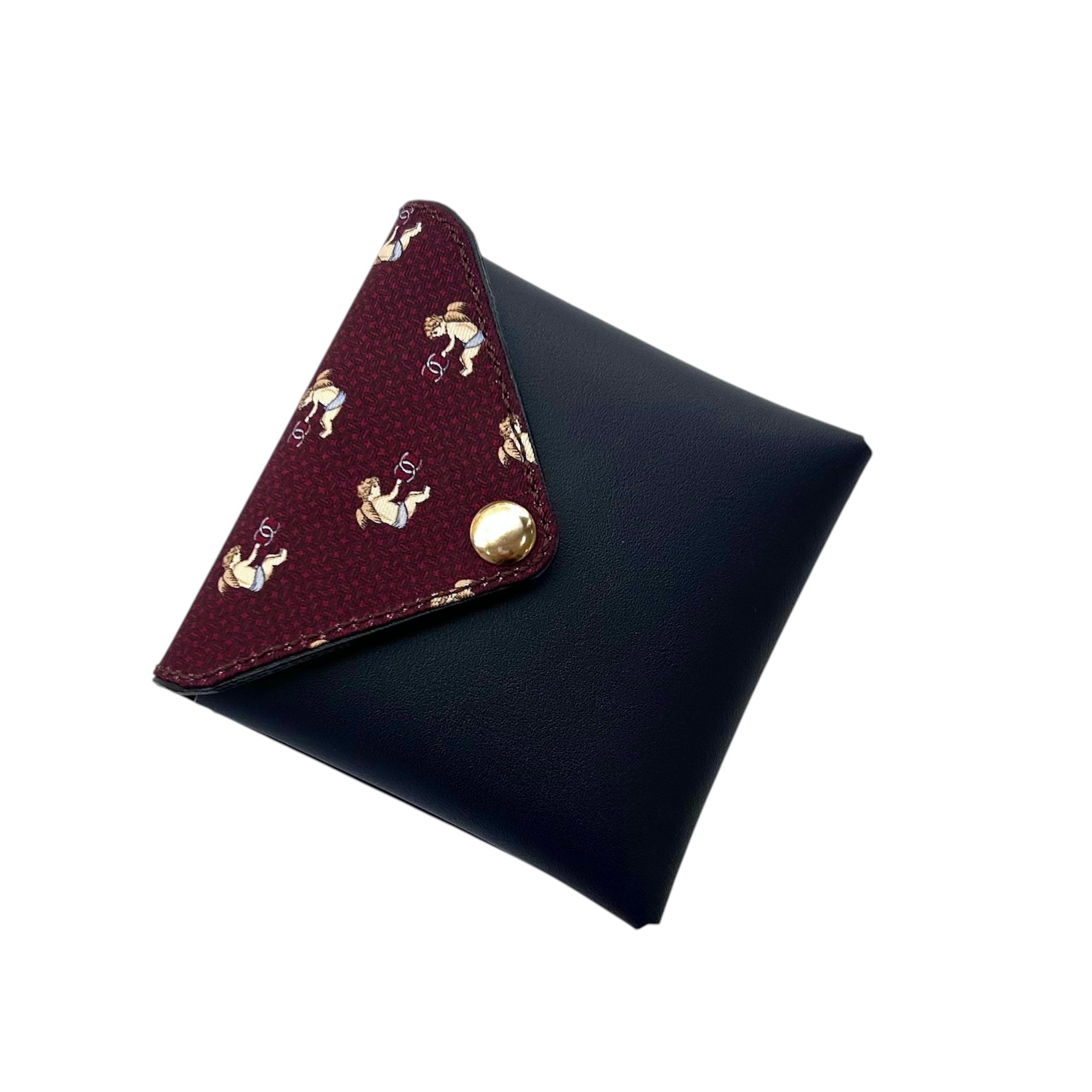 burgundy angel blue cc card pouch