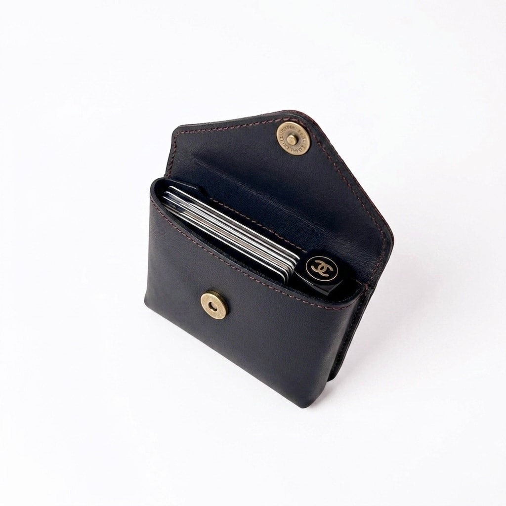 burgundy angel blue cc card pouch