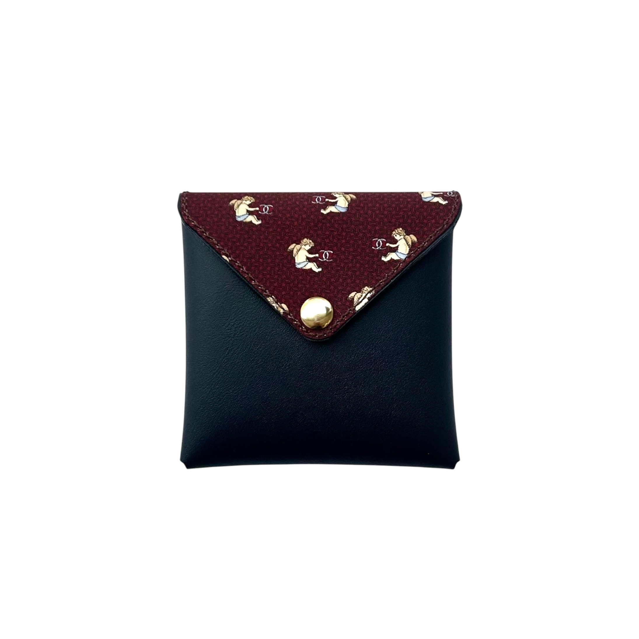 burgundy angel blue cc card pouch