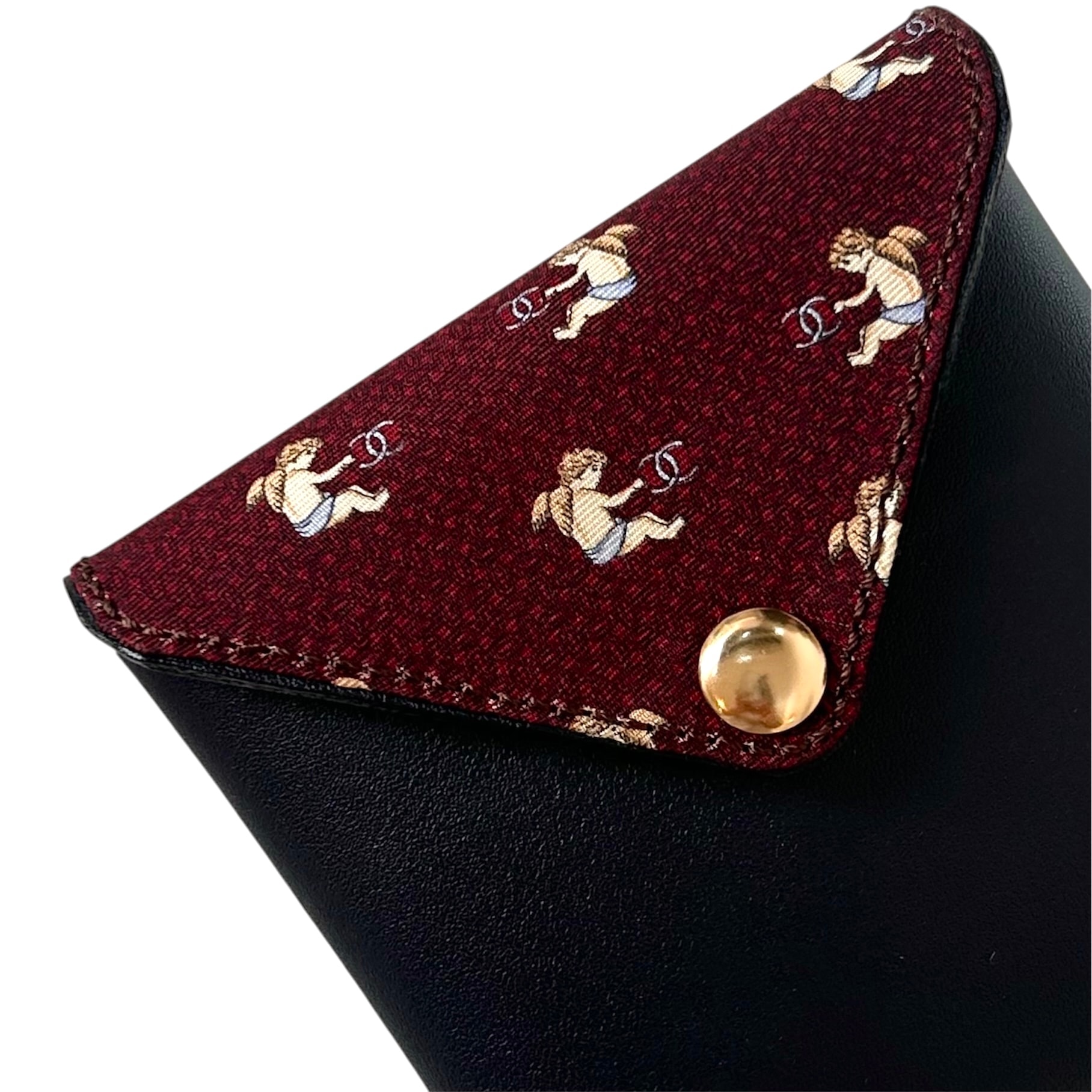 burgundy angel blue cc card pouch