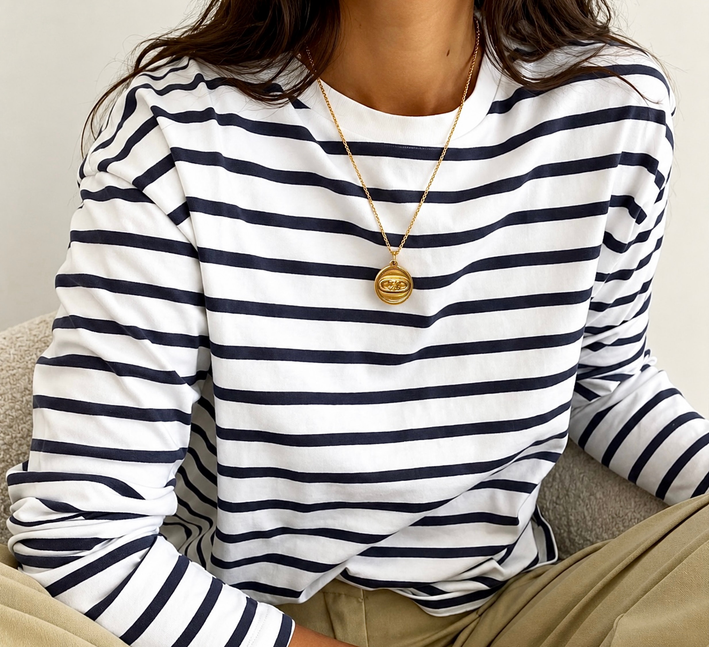 vintage CELINE triomphe gold meadal necklace