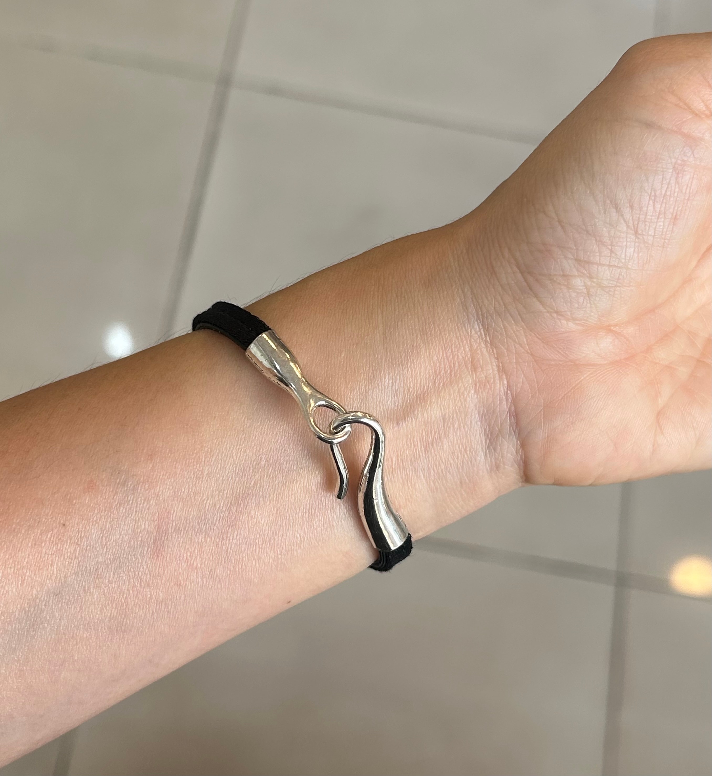 silver Hook canvas bracelet