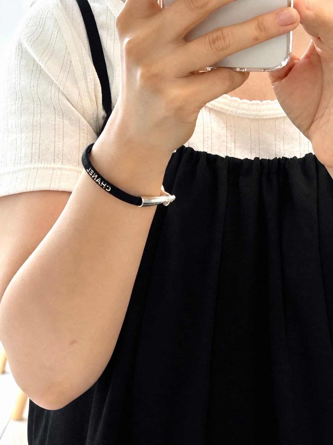 silver Hook canvas bracelet