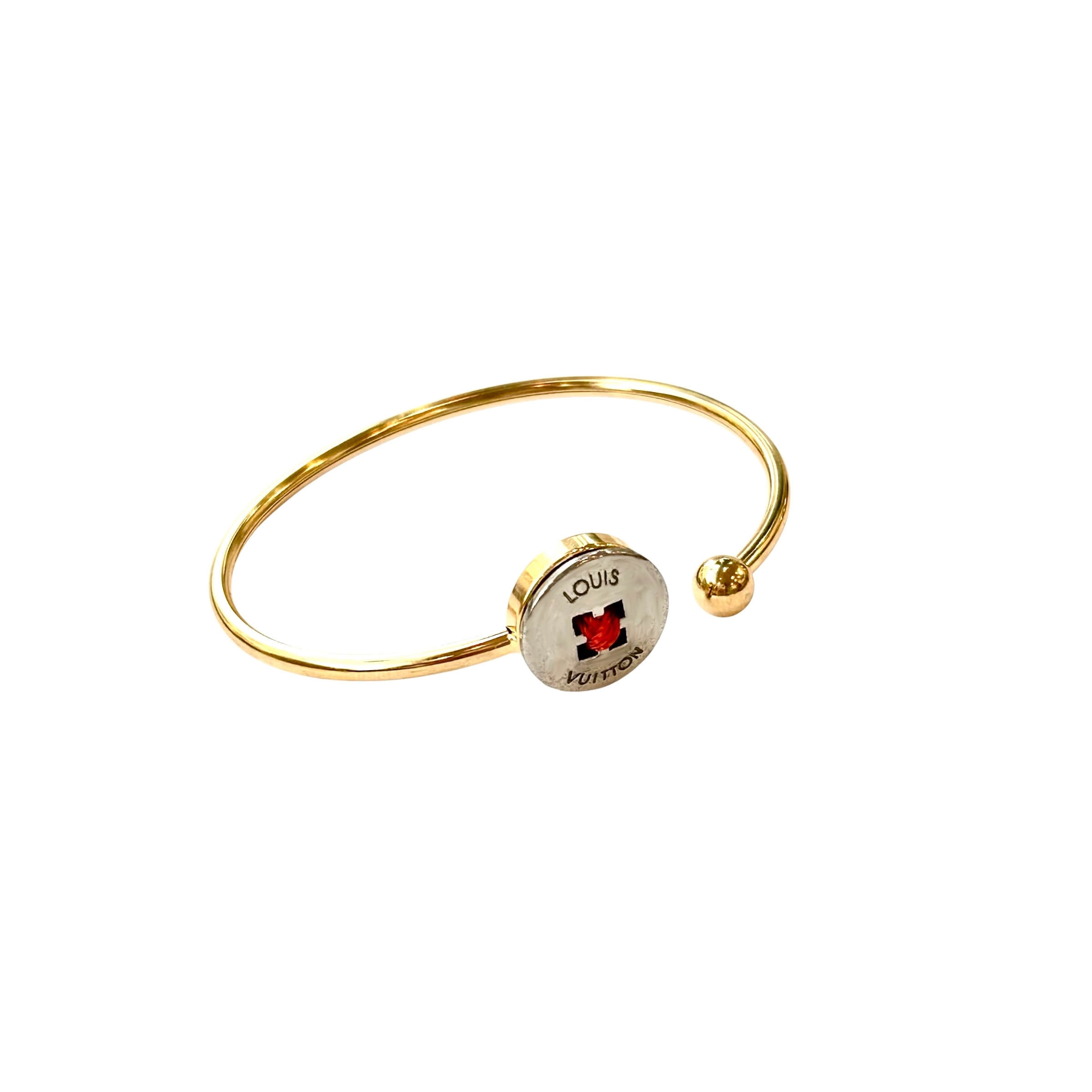 Bouton de Paris bangle -scarlet