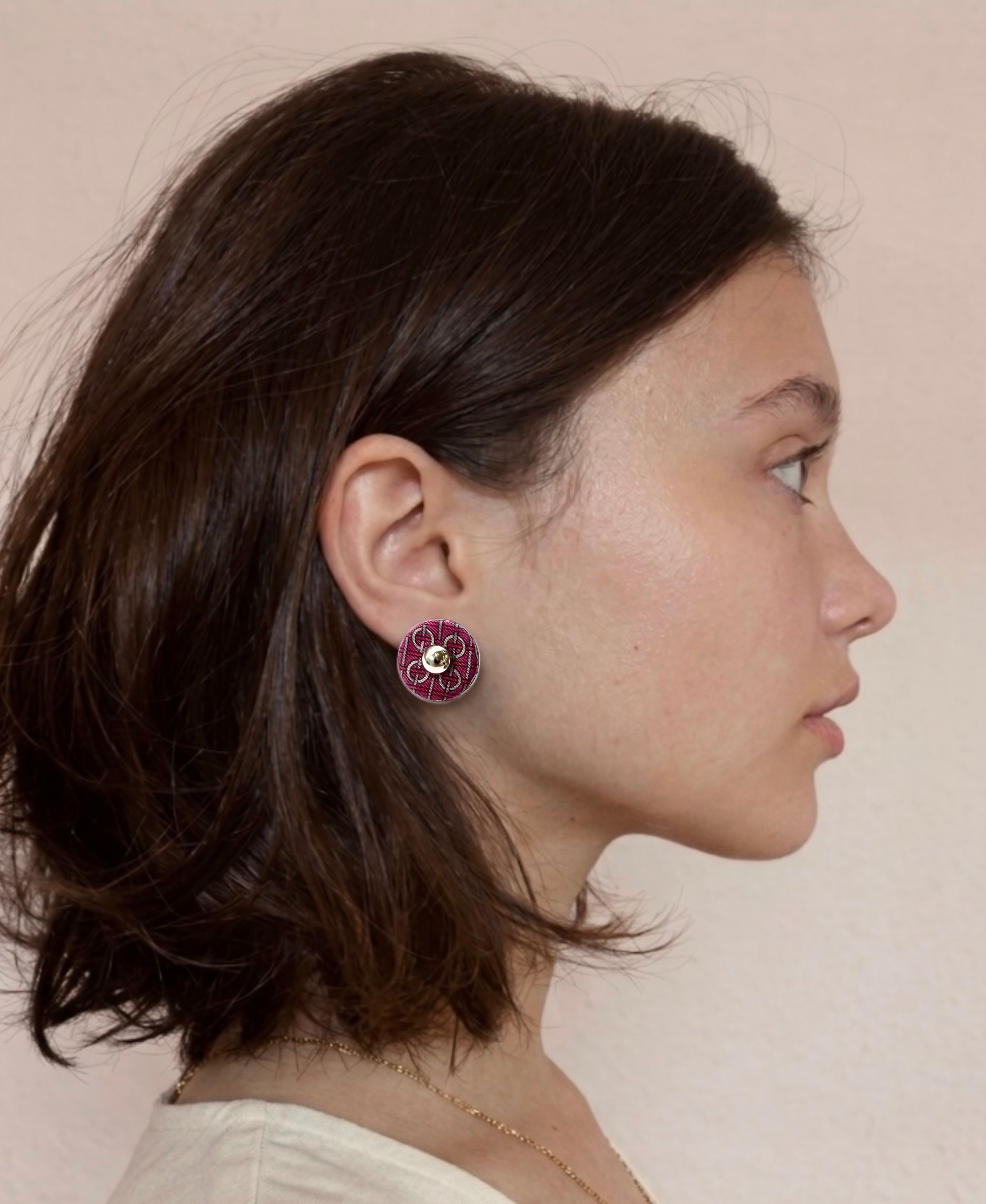 Ronde silk Palette earring no.2
