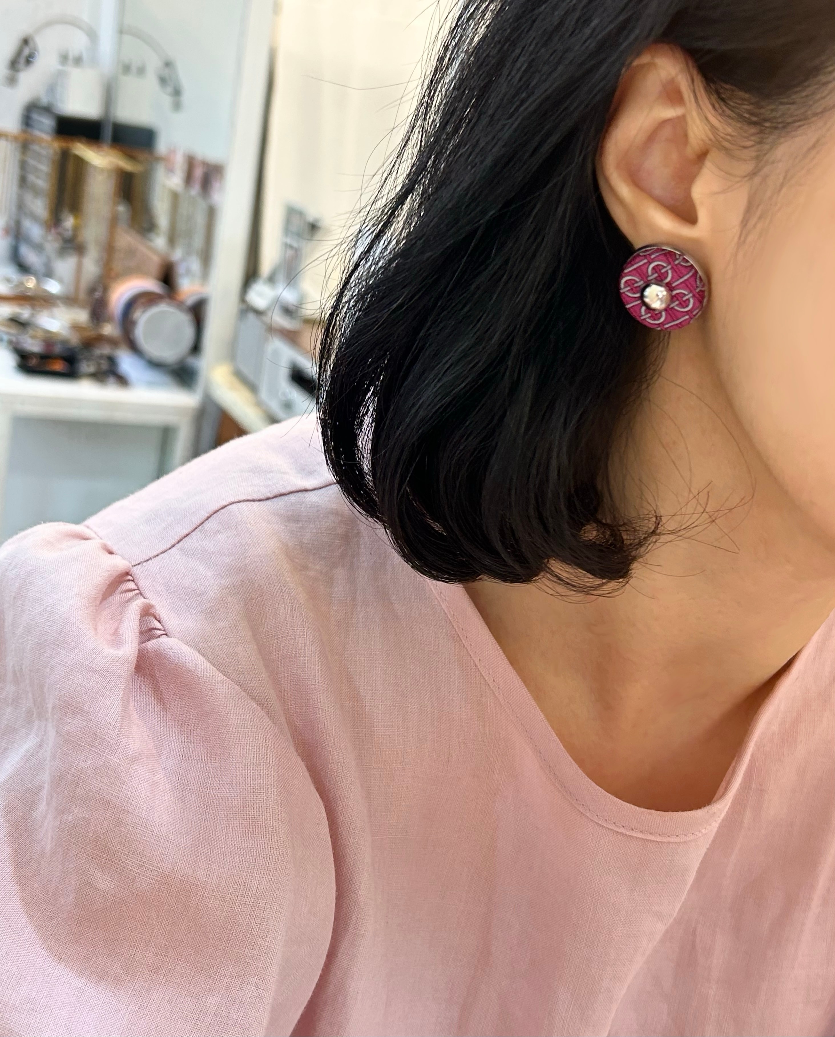 Ronde silk Palette earring no.1