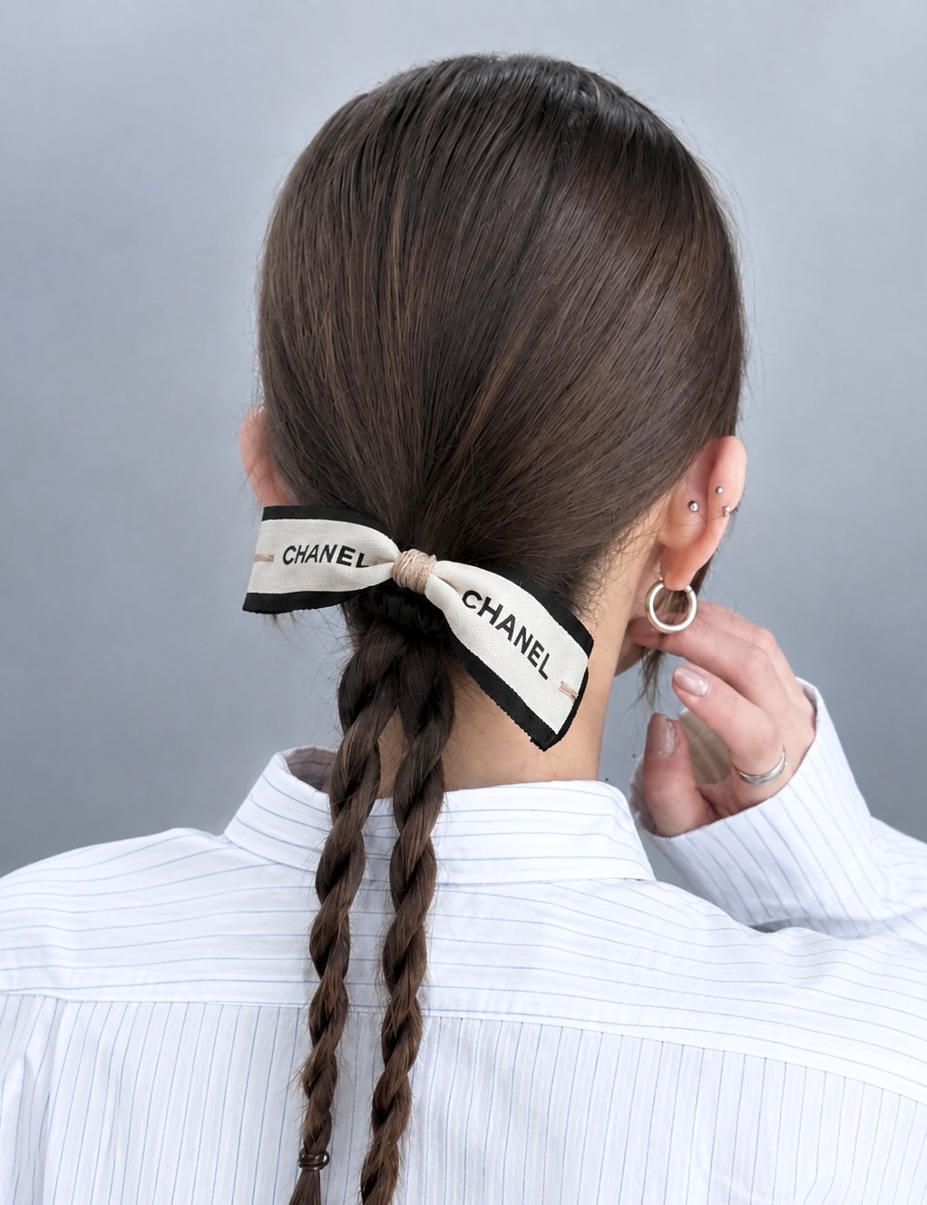 Iconic Ribbon stitch silk scrunchie
