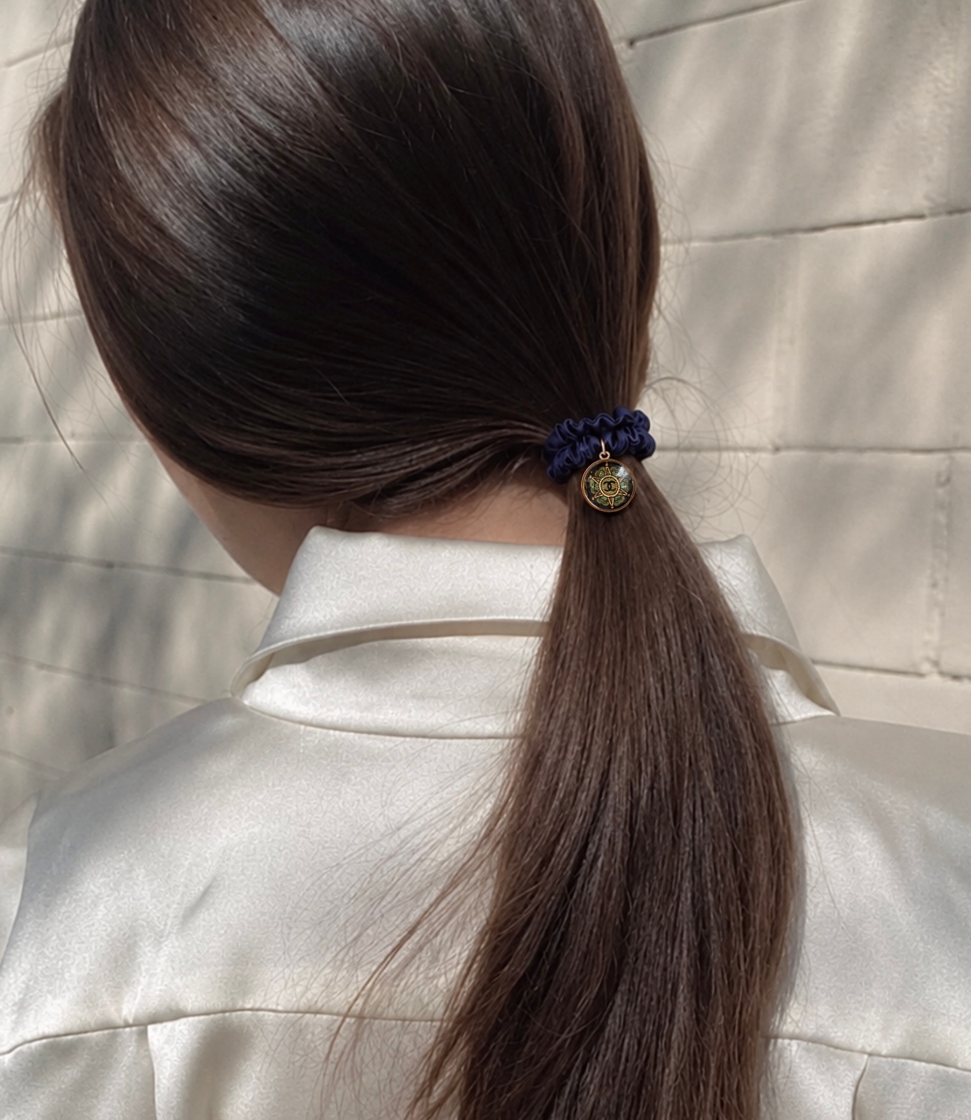 1993 maltese cross silk scrunchie