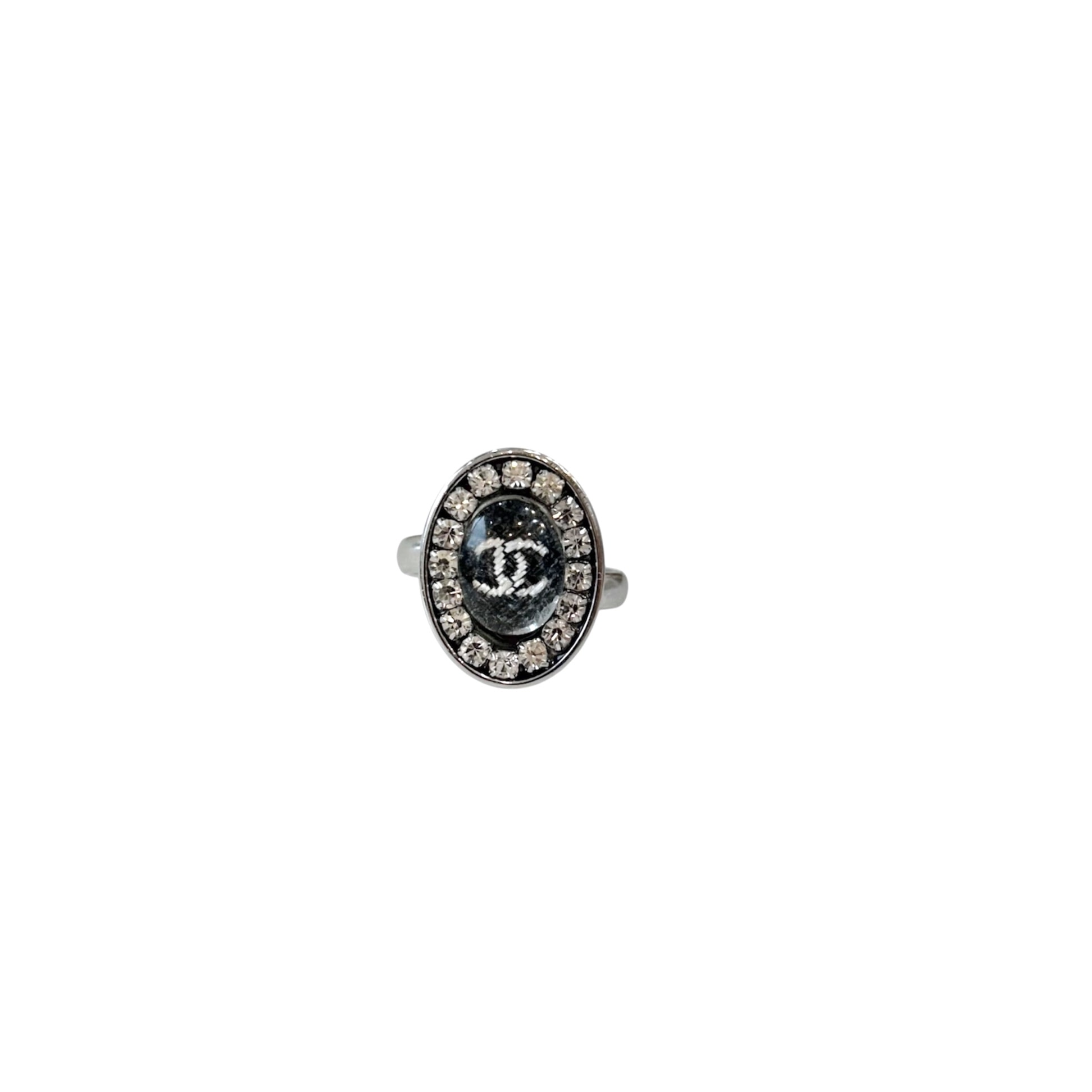 black tweed halo ring