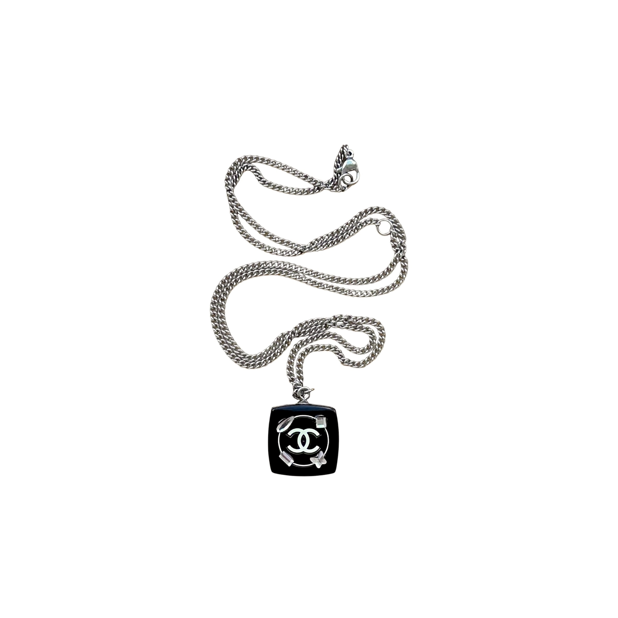 Cosmetic bedazzle square necklace