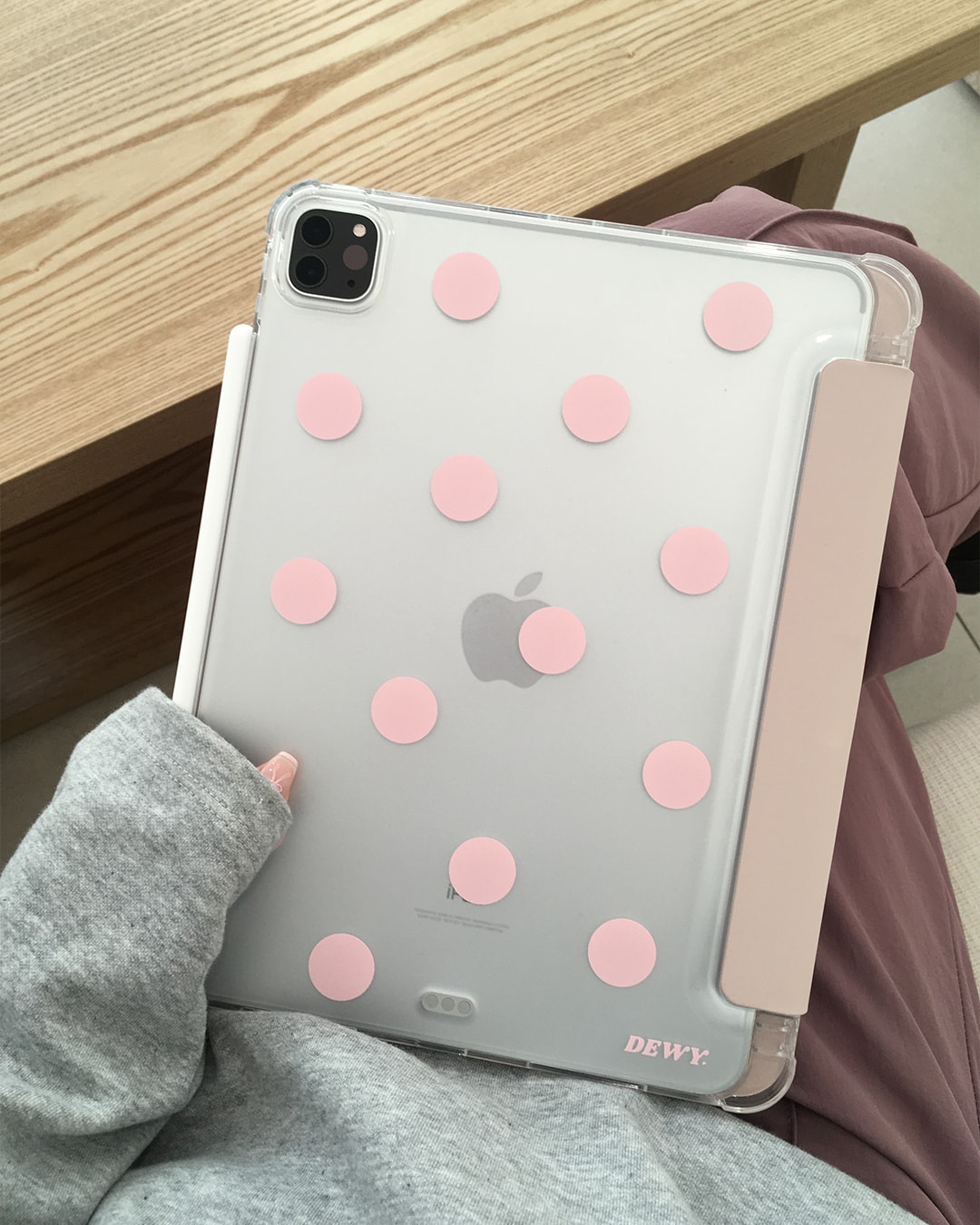pink sand polka dot ipad case