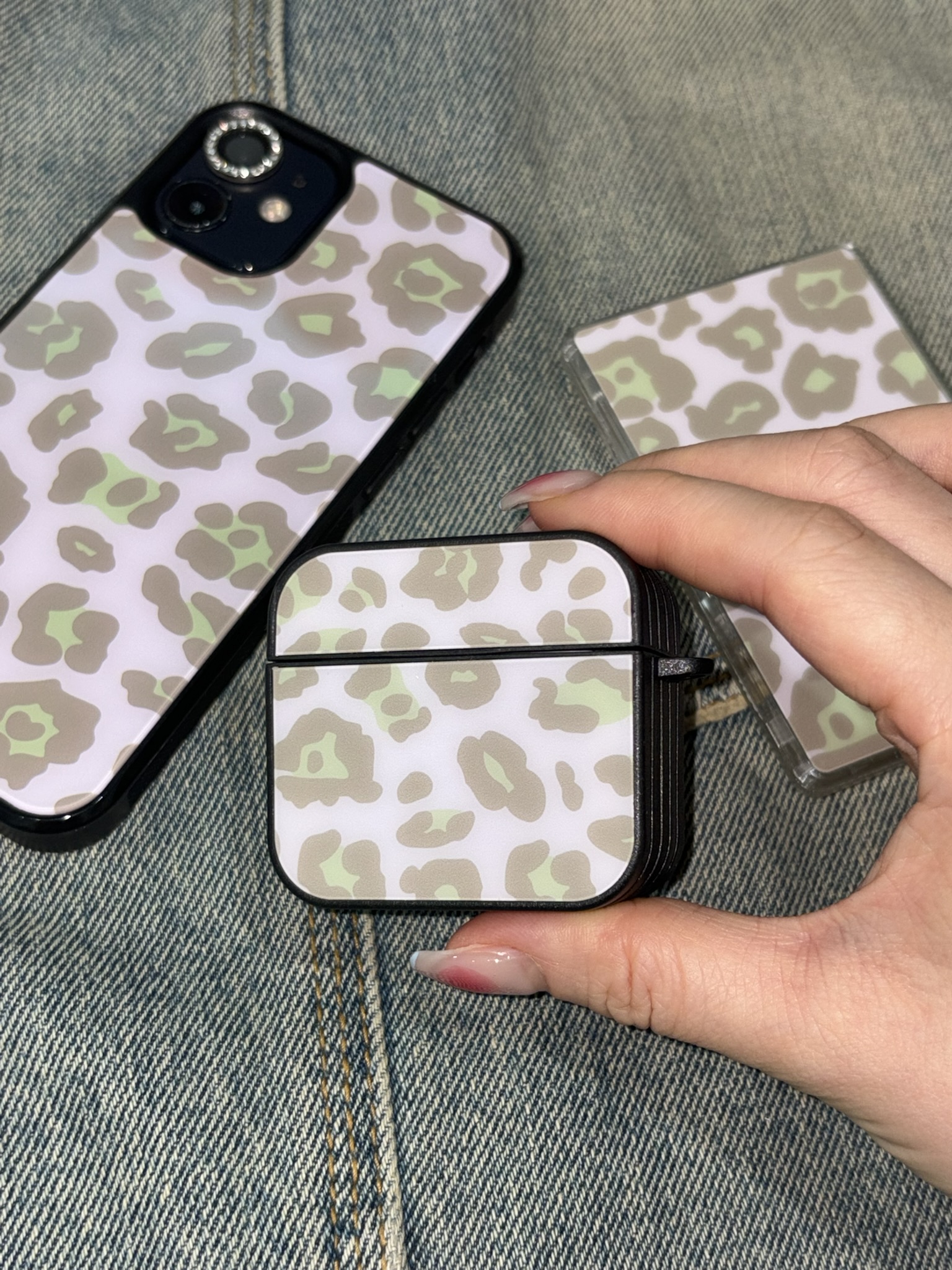 strawberry matcha leopard airpods 🐆