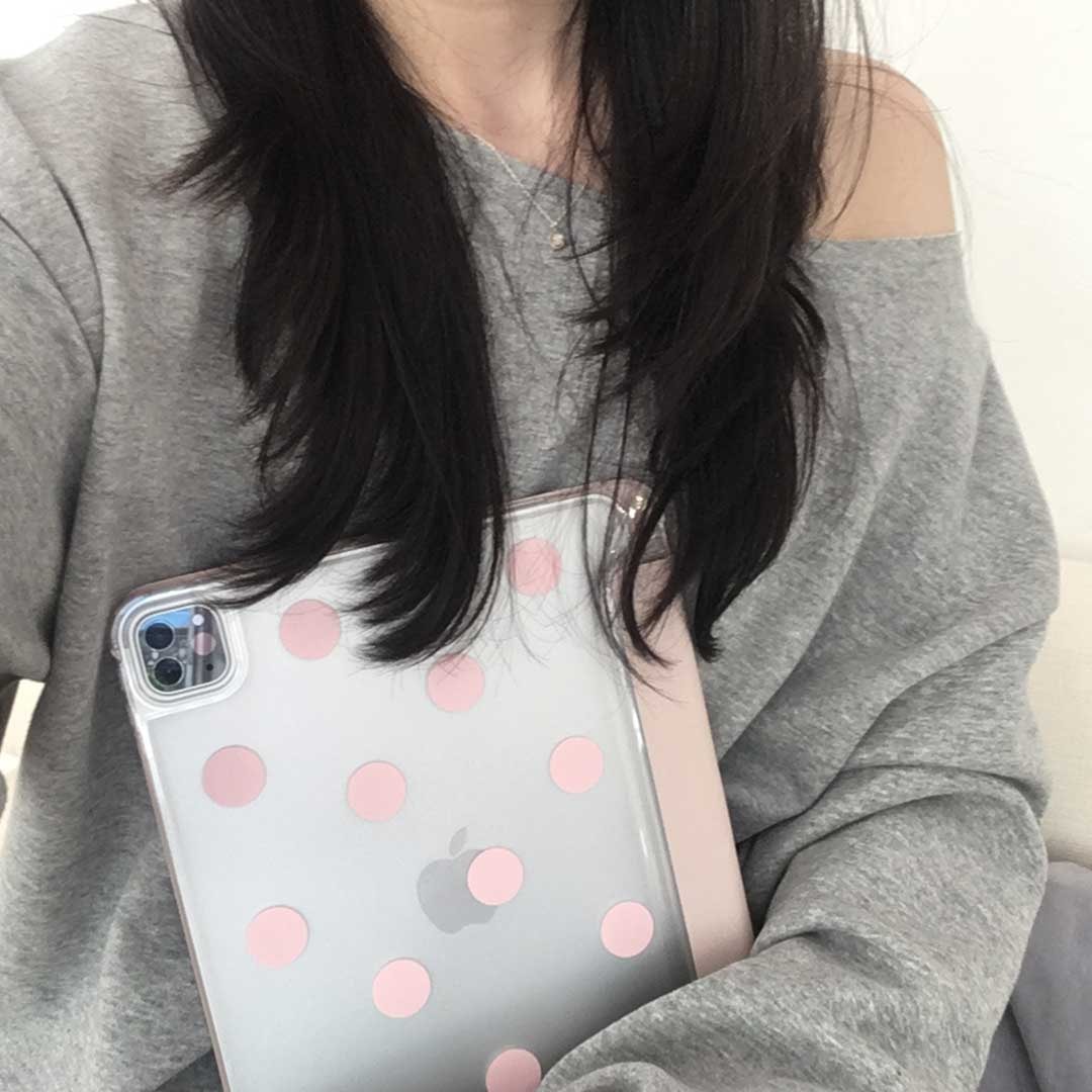 pink sand polka dot ipad case