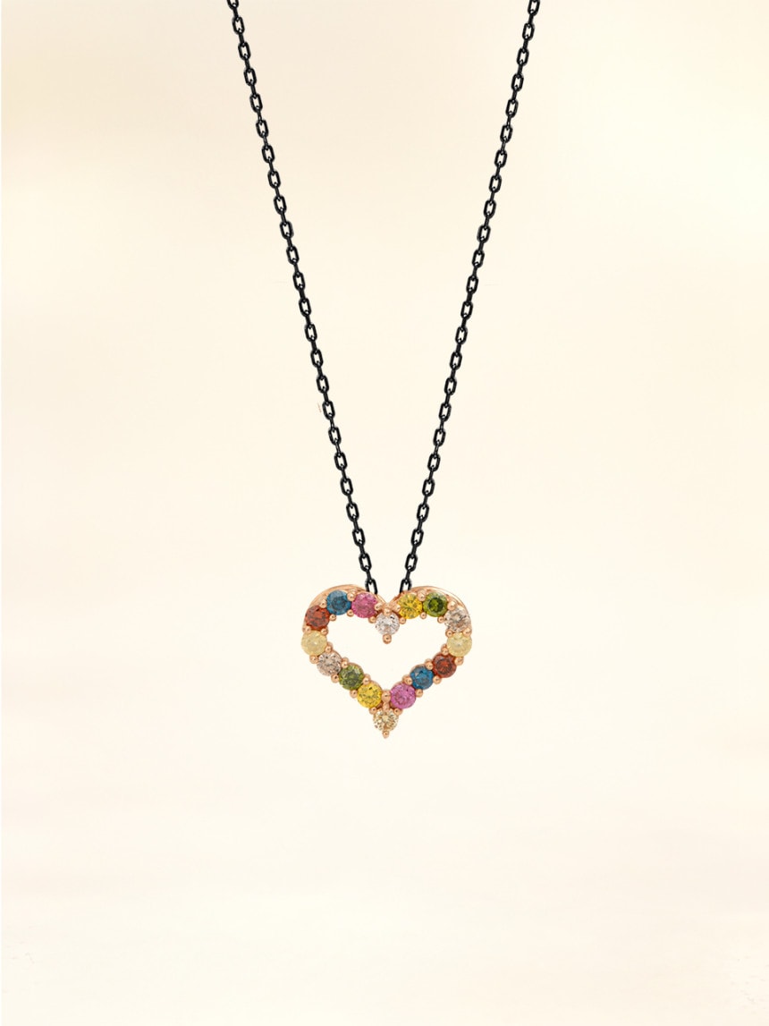 Luvnature Black Color Diamond 루브니처 블랙체인 컬러다이아몬드 네크리스