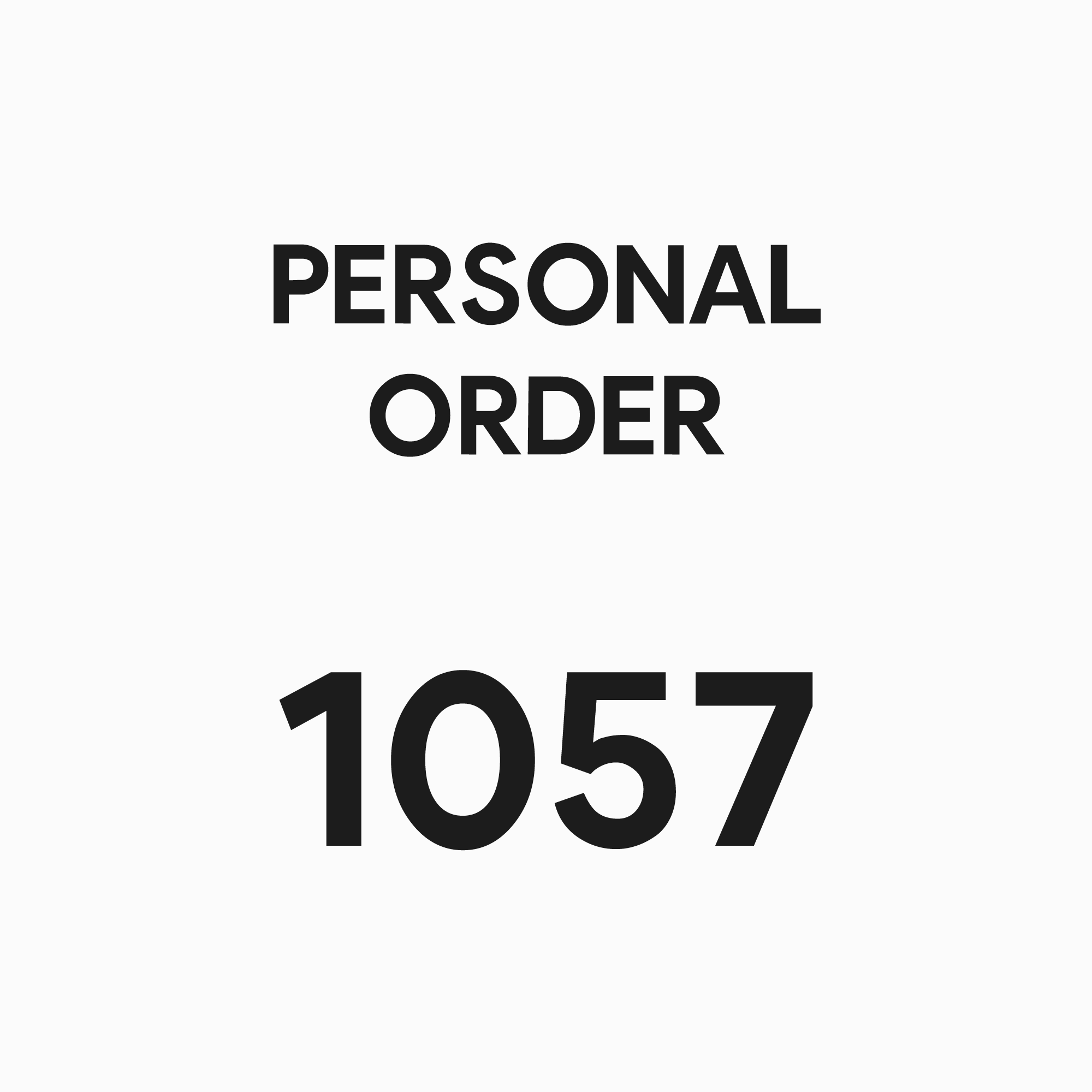 1057 - PERSONAL ORDER