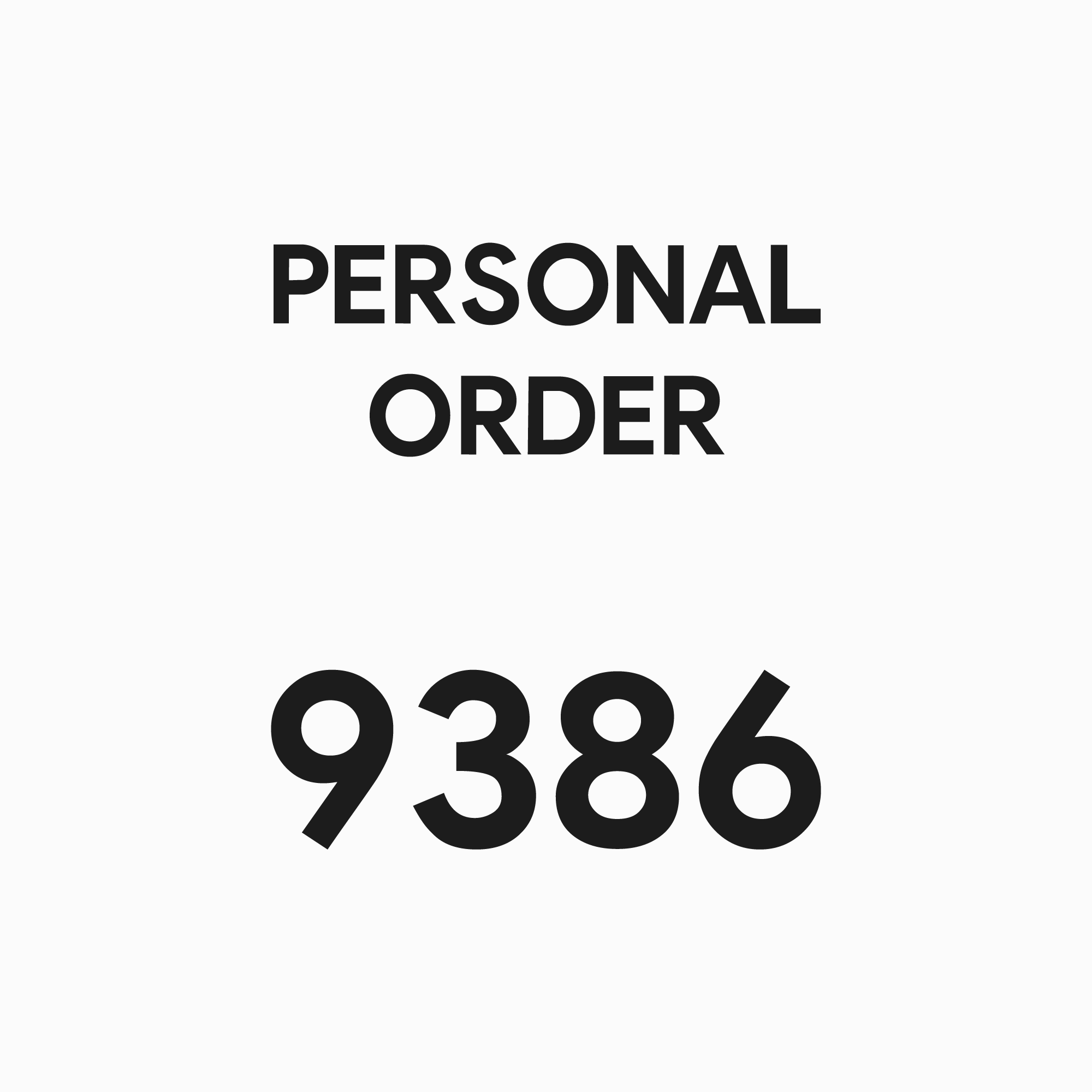 9386 - PERSONAL ORDER