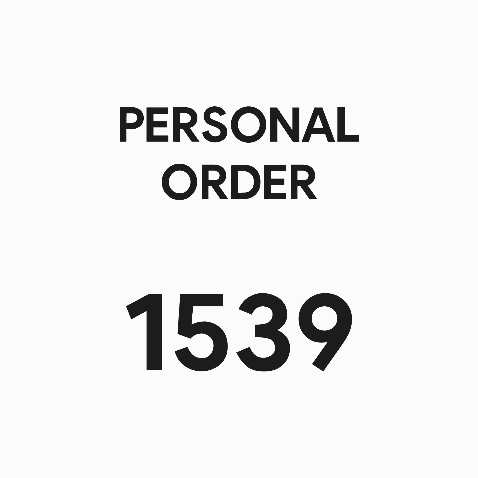 1539 - PERSONAL ORDER