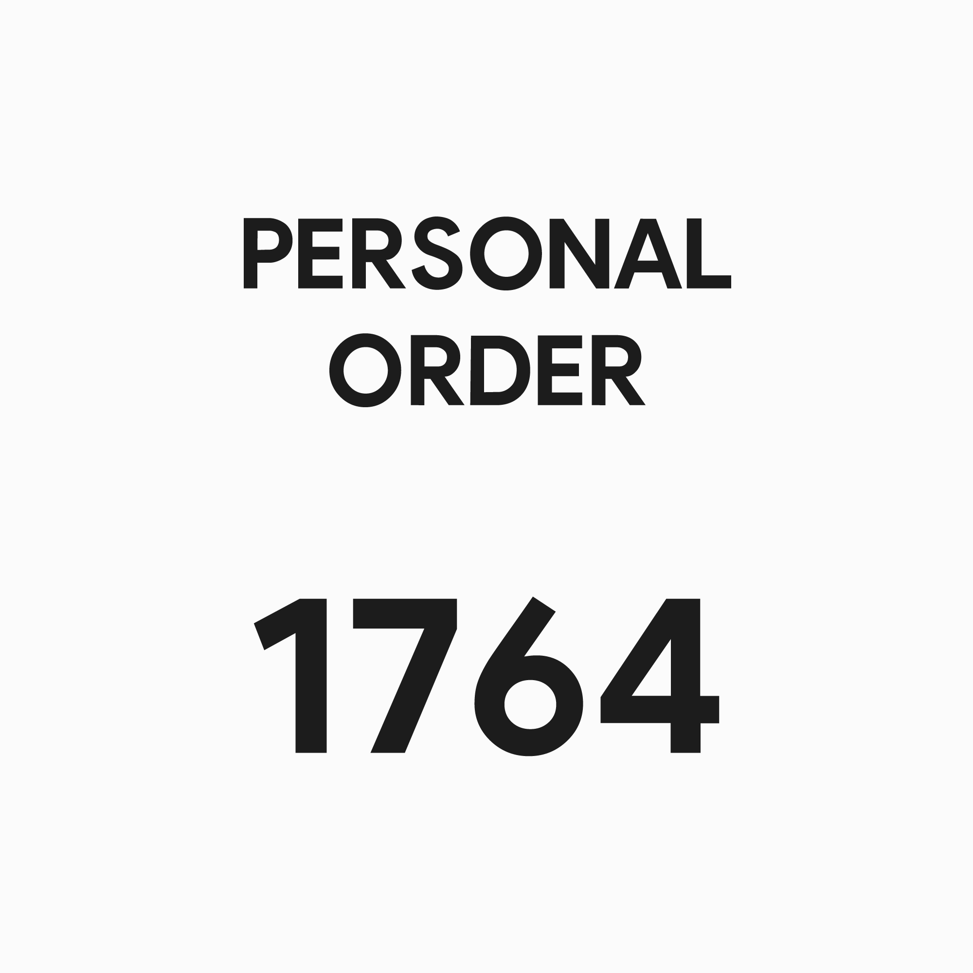 1764 - PERSONAL ORDER