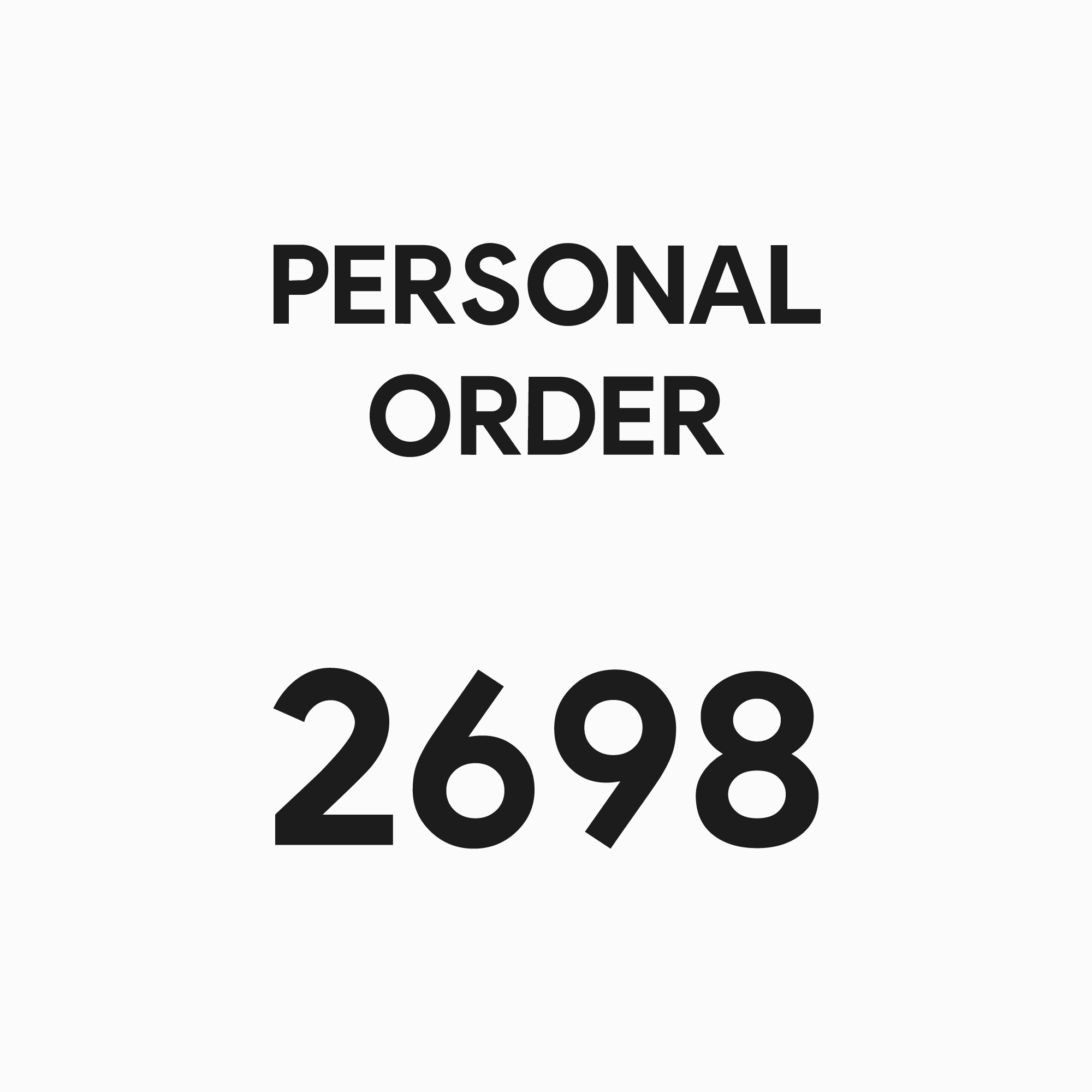 2698 - PERSONAL ORDER