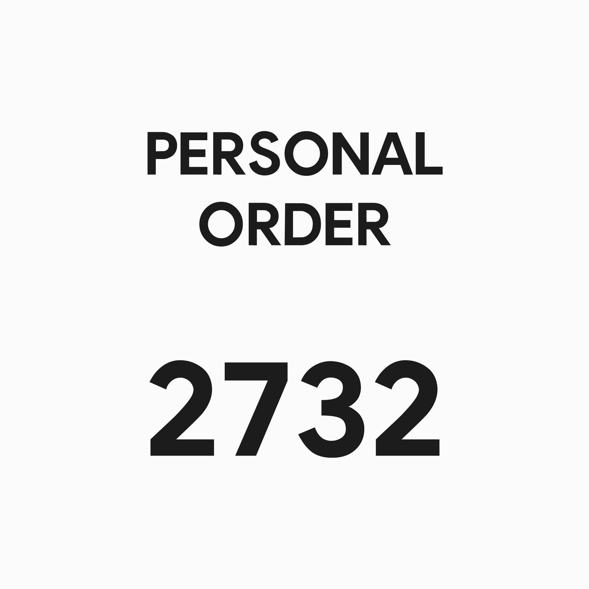 2732 - PERSONAL ORDER