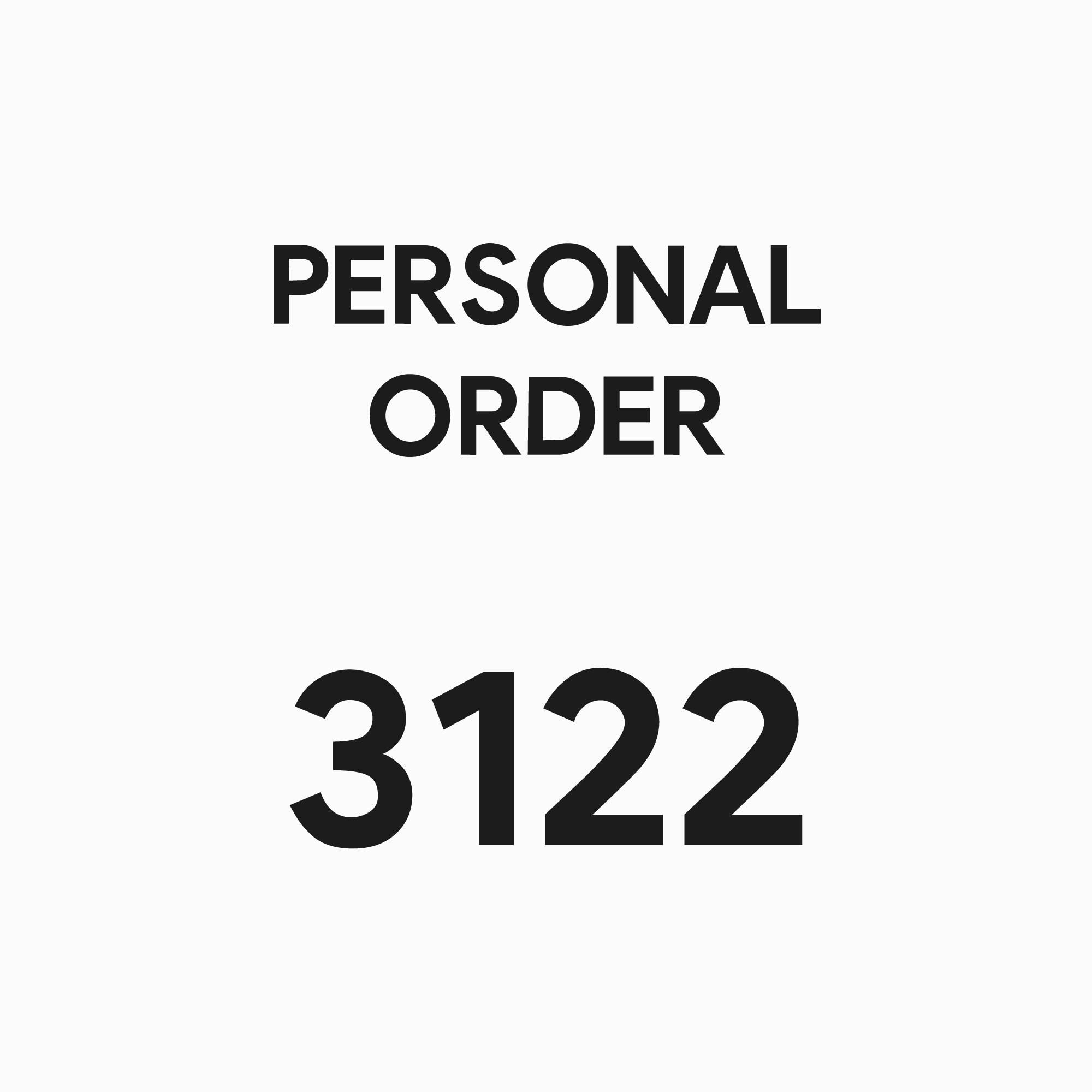 3122 - PERSONAL ORDER