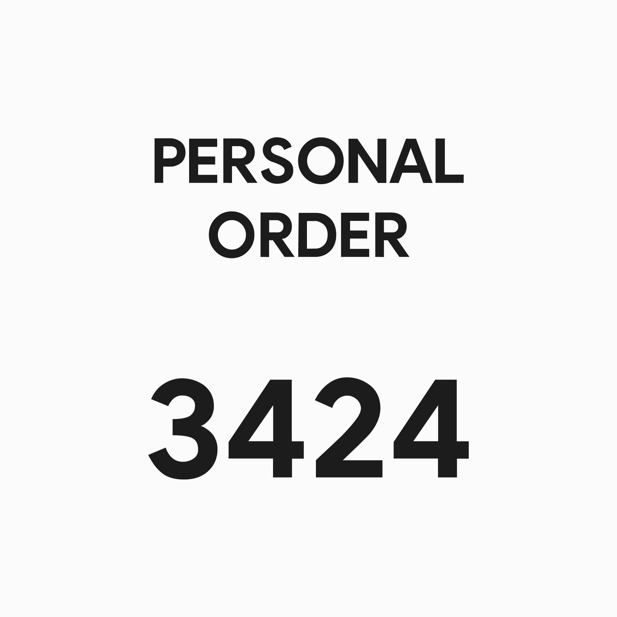 3424 - PERSONAL ORDER