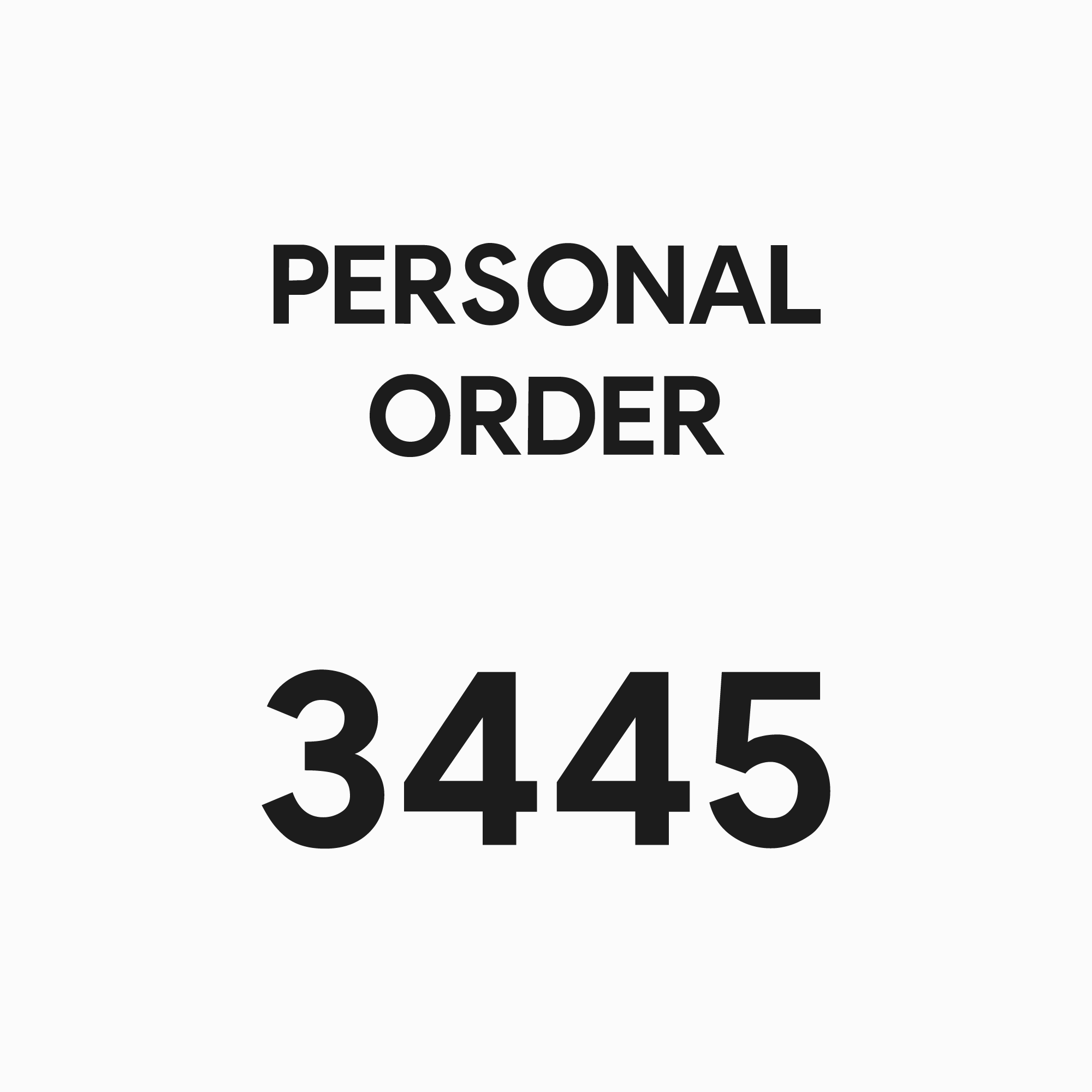 3445 - PERSONAL ORDER