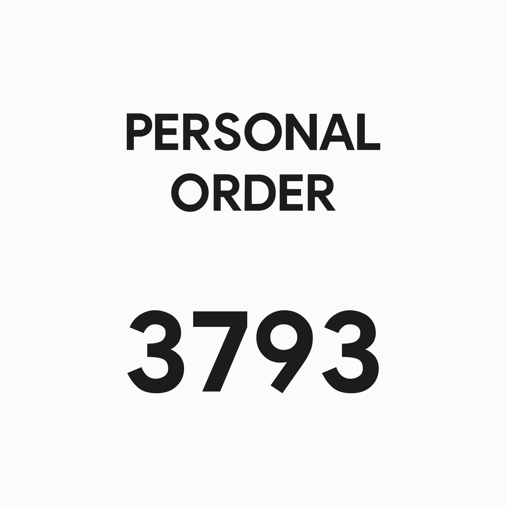 3793 - PERSONAL ORDER