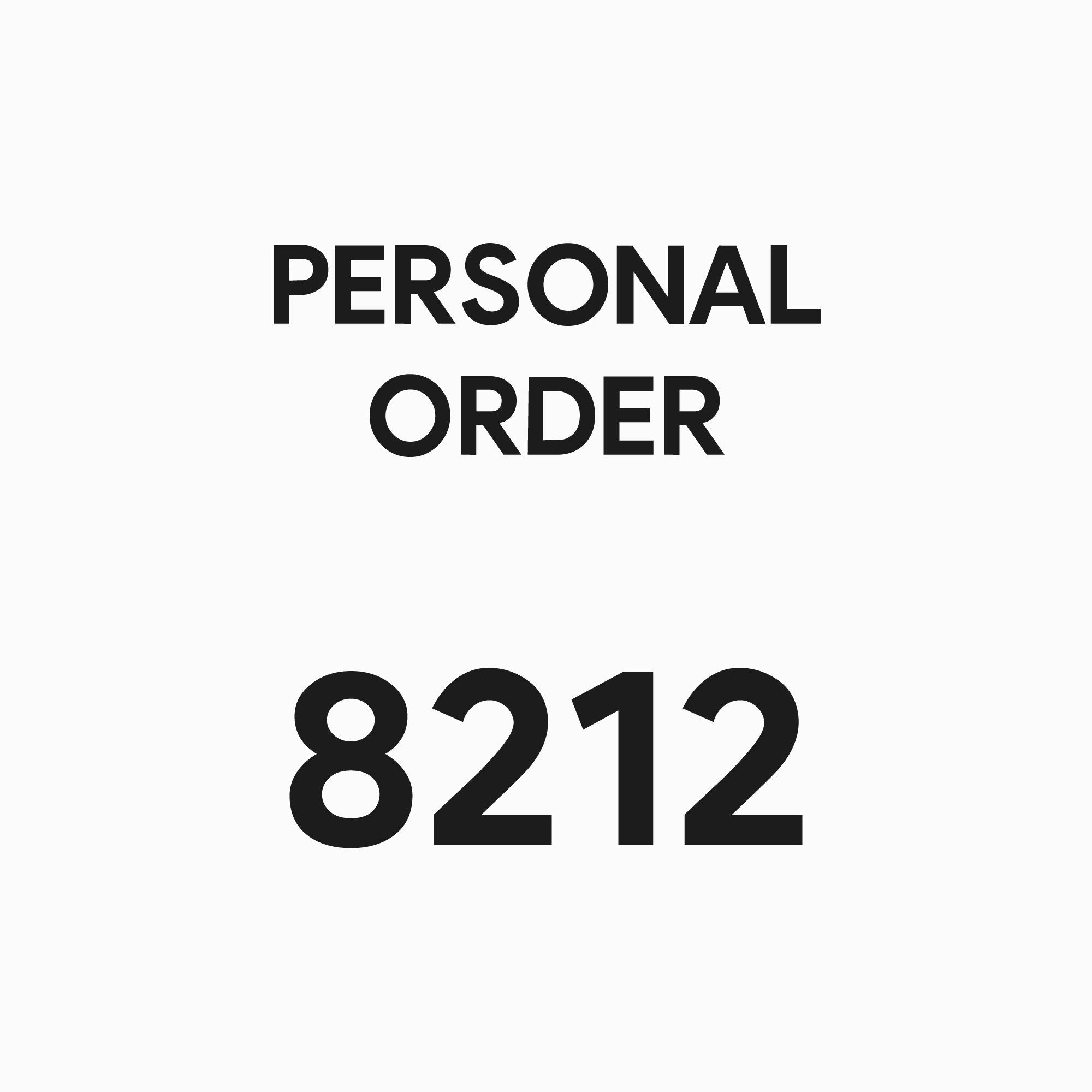 8212 - PERSONAL ORDER