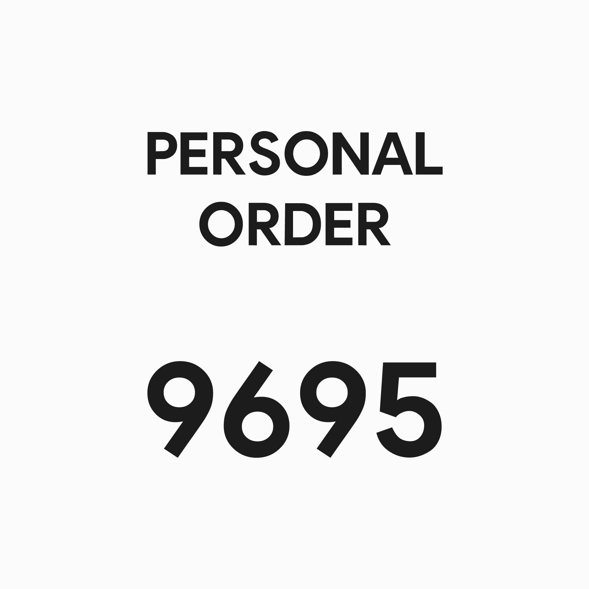 9695 - PERSONAL ORDER