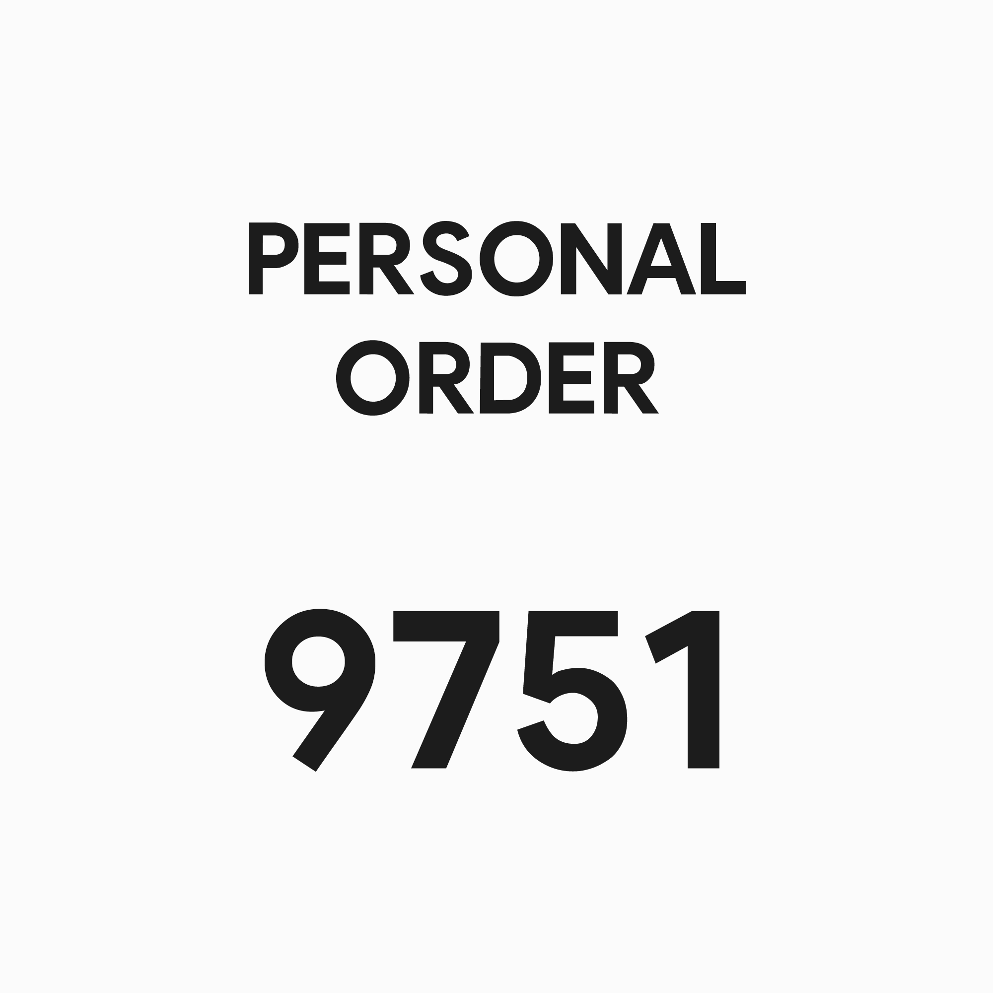 9751 - PERSONAL ORDER
