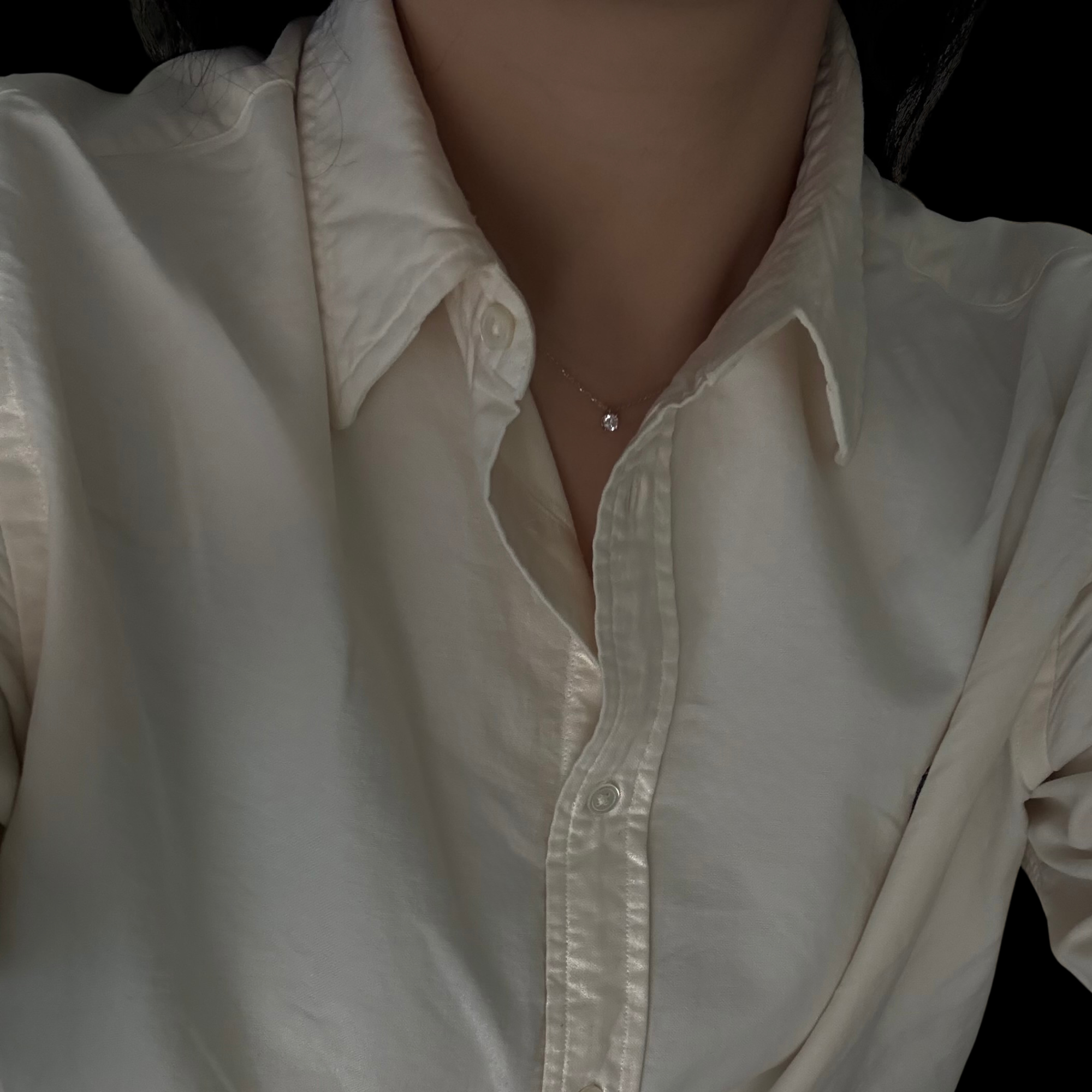 랩다이아몬드 (3부, 5부) 4프롱 솔리테어 목걸이