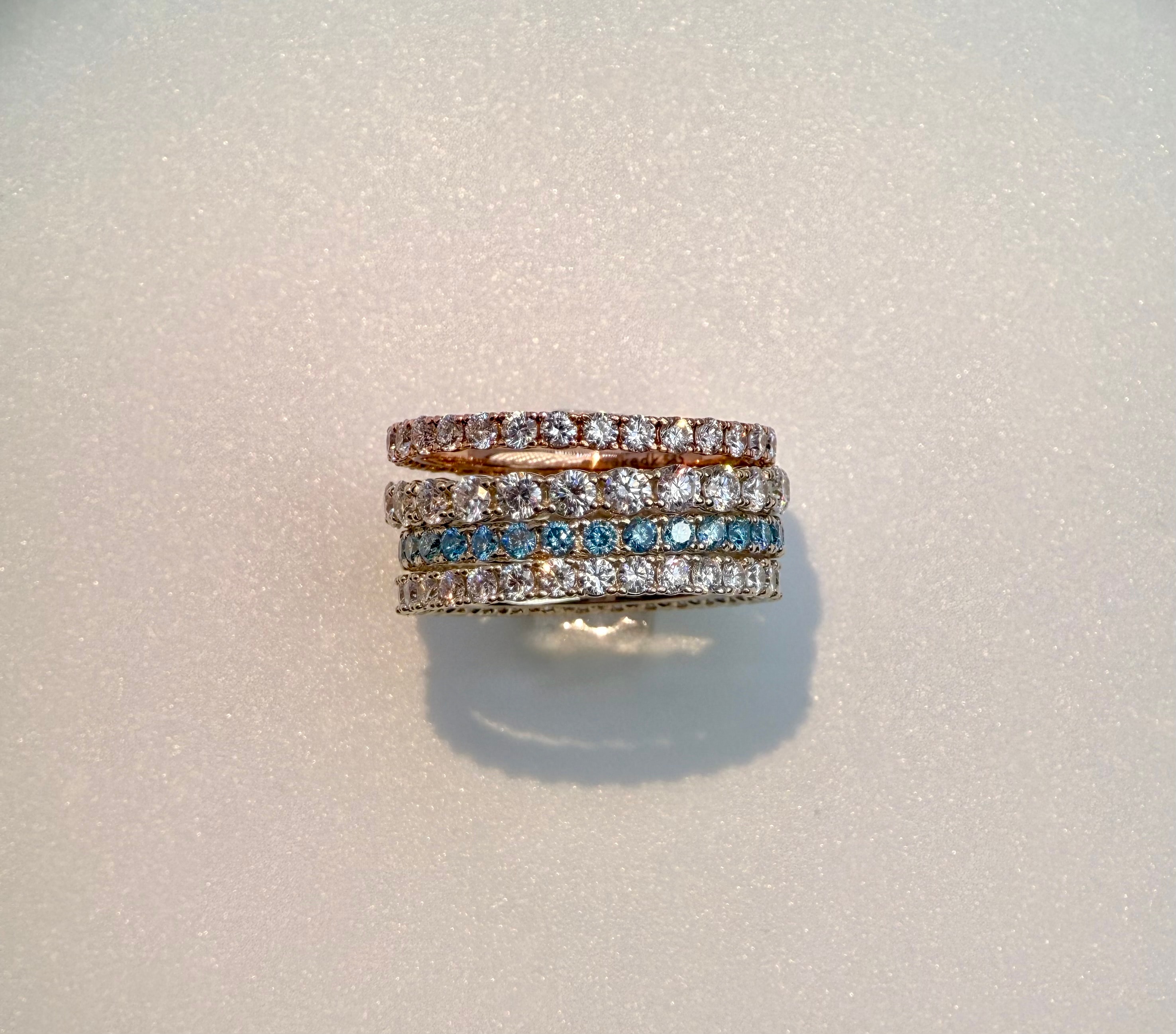 [소량 한정] *블루* 랩다이아몬드 이터너티링 1.9 mm