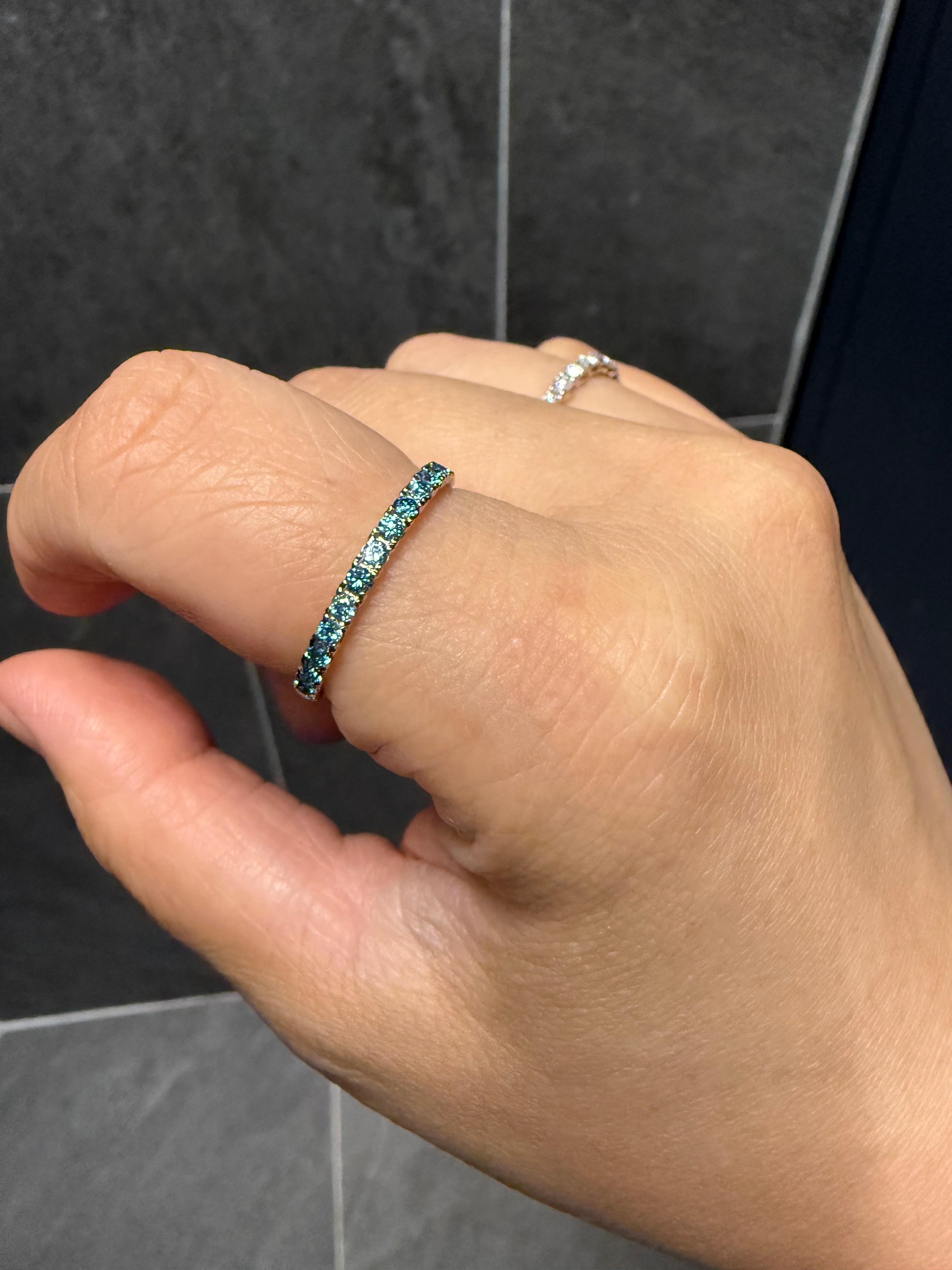 [소량 한정] *블루* 랩다이아몬드 이터너티링 1.9 mm