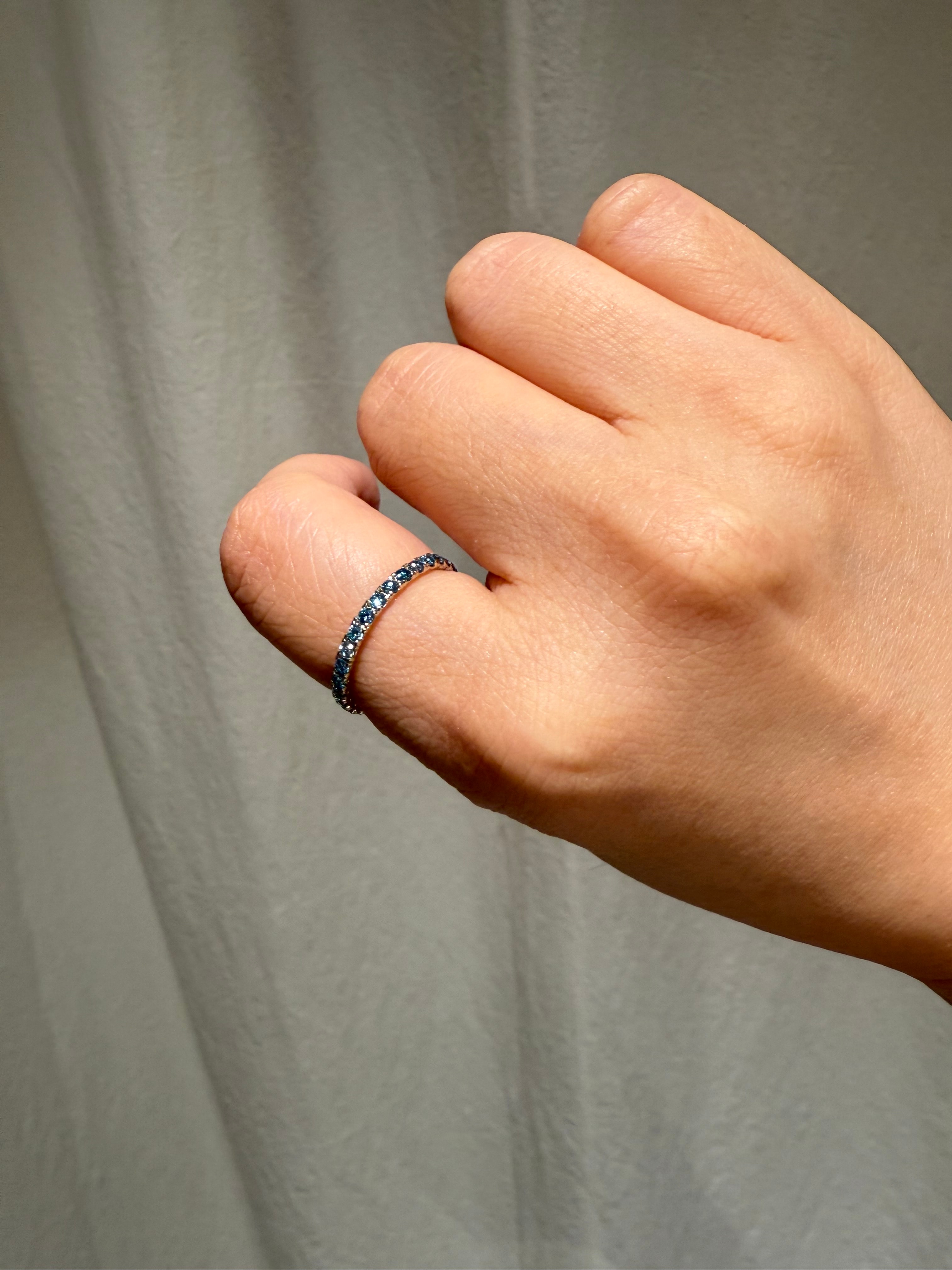 [소량 한정] *블루* 랩다이아몬드 이터너티링 1.9 mm