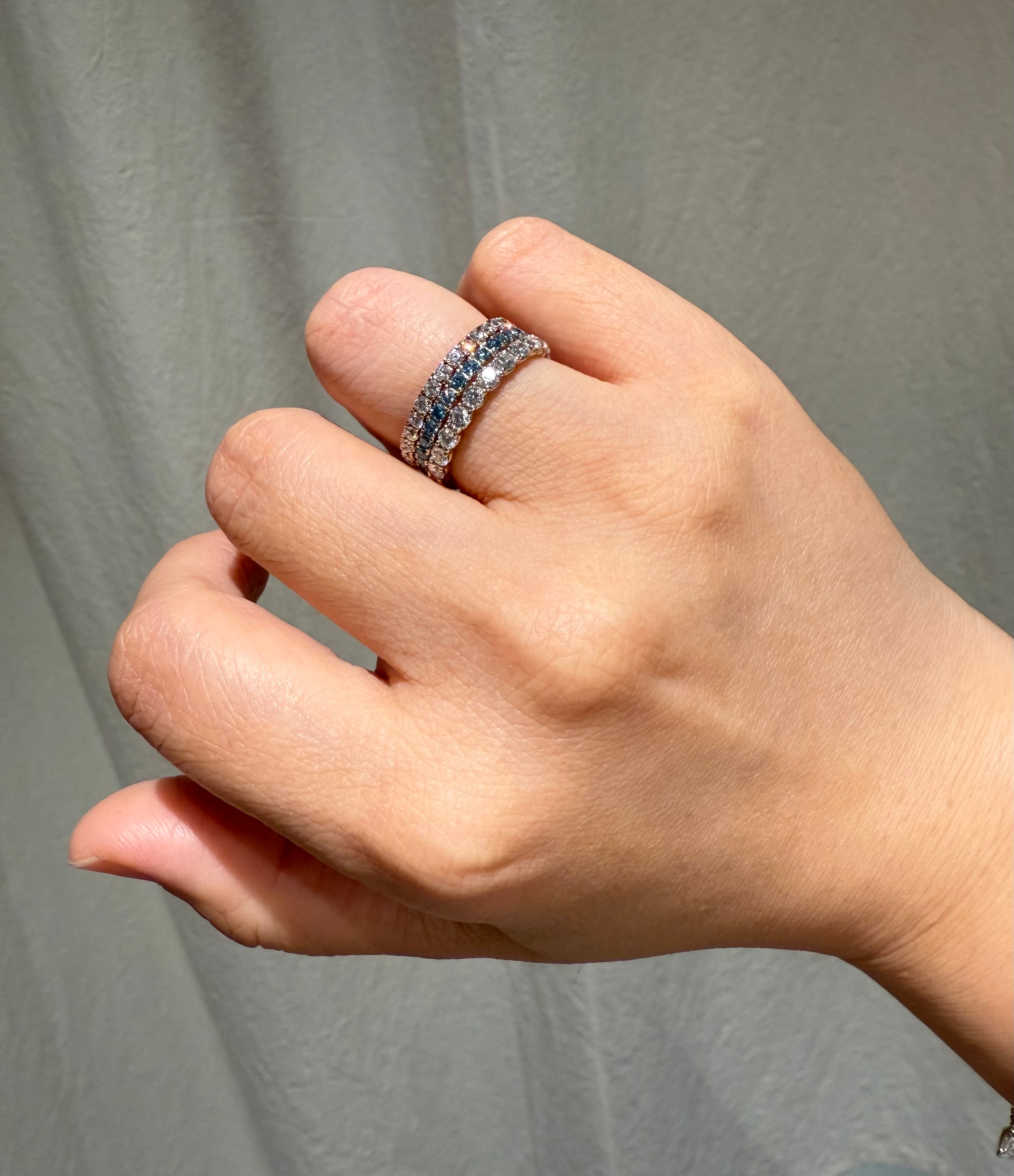 [소량 한정] *블루* 랩다이아몬드 이터너티링 1.9 mm