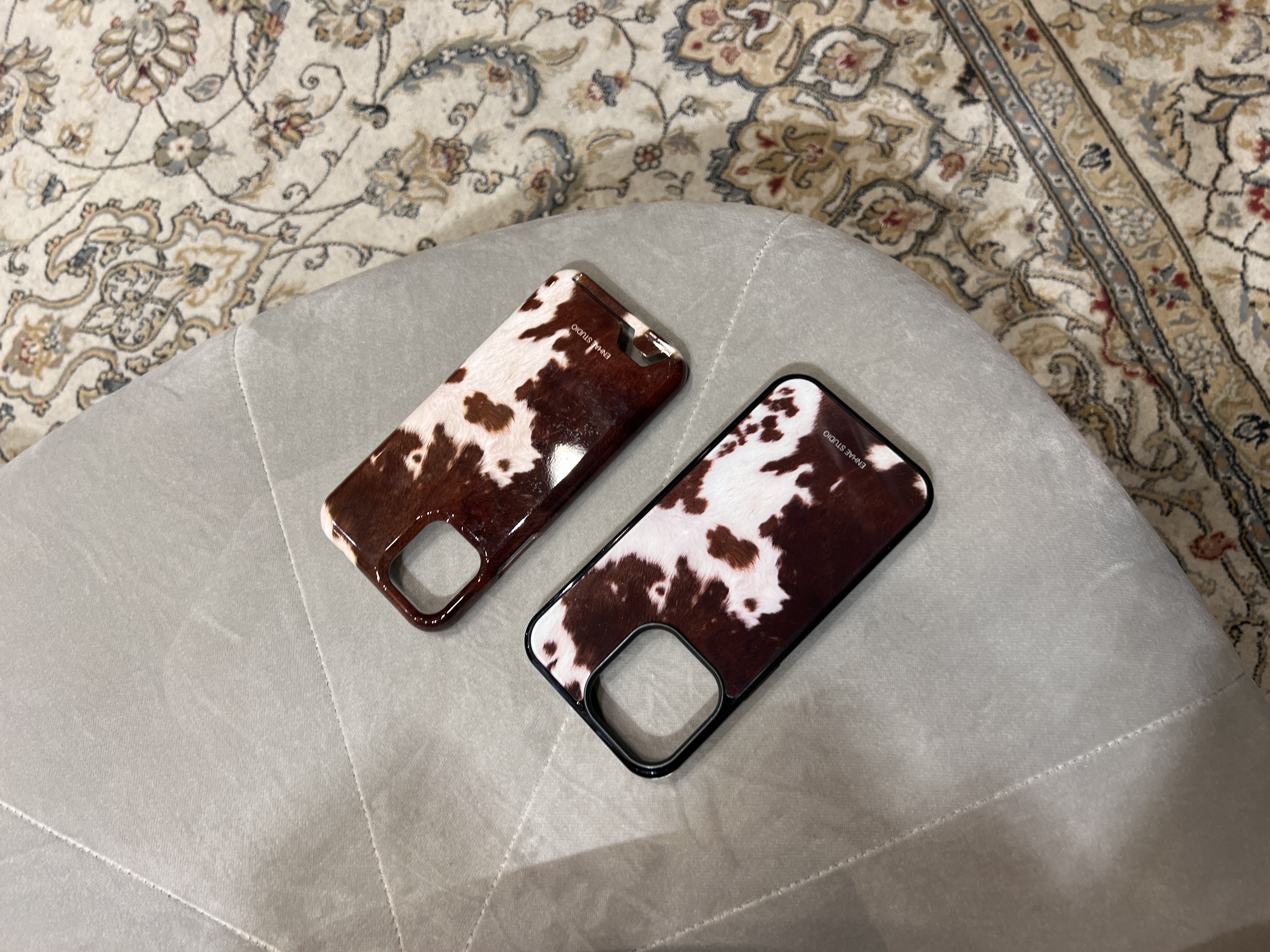cow print case - glass bumper (주문제작)