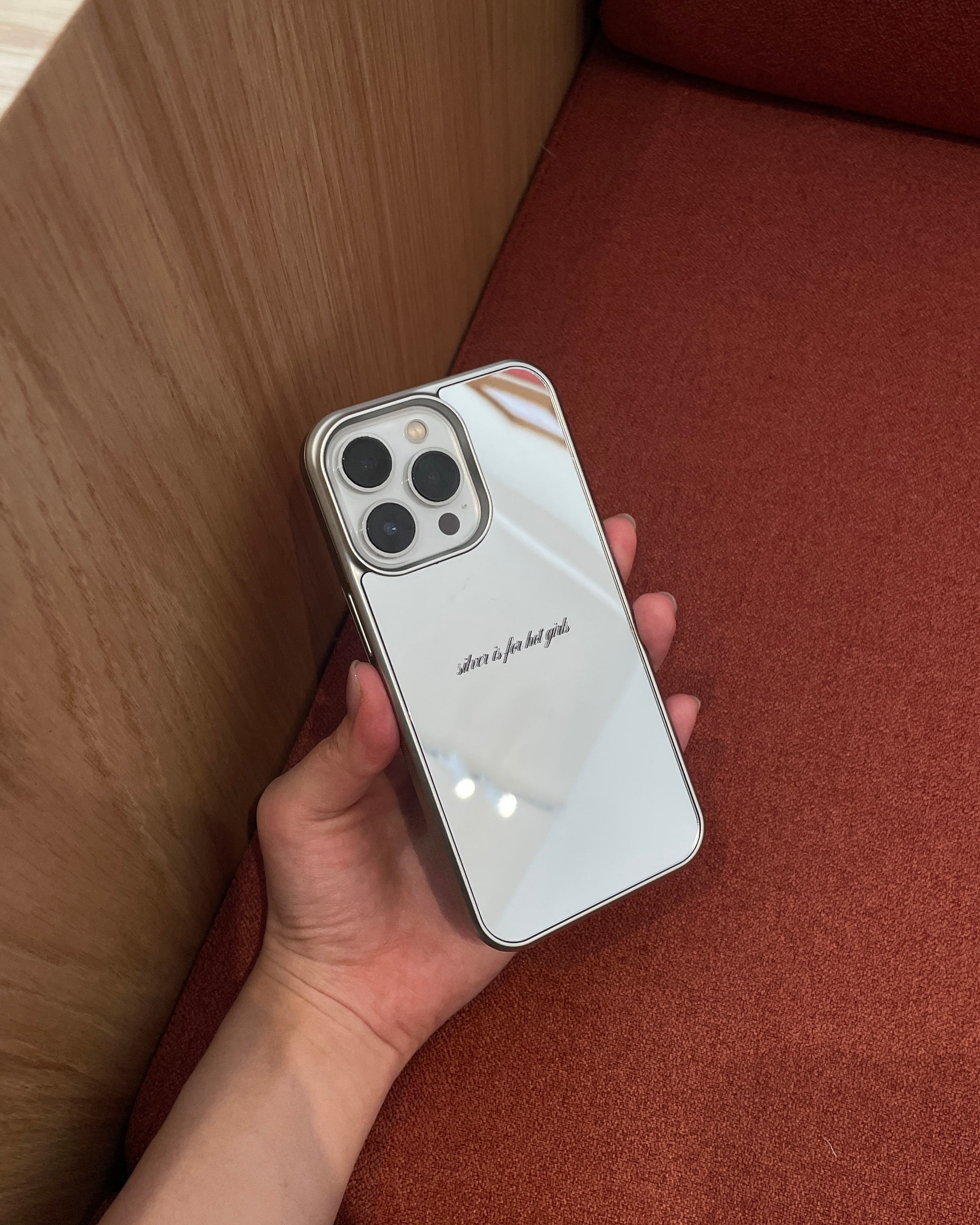 silver mirror custom case (+magsafe)