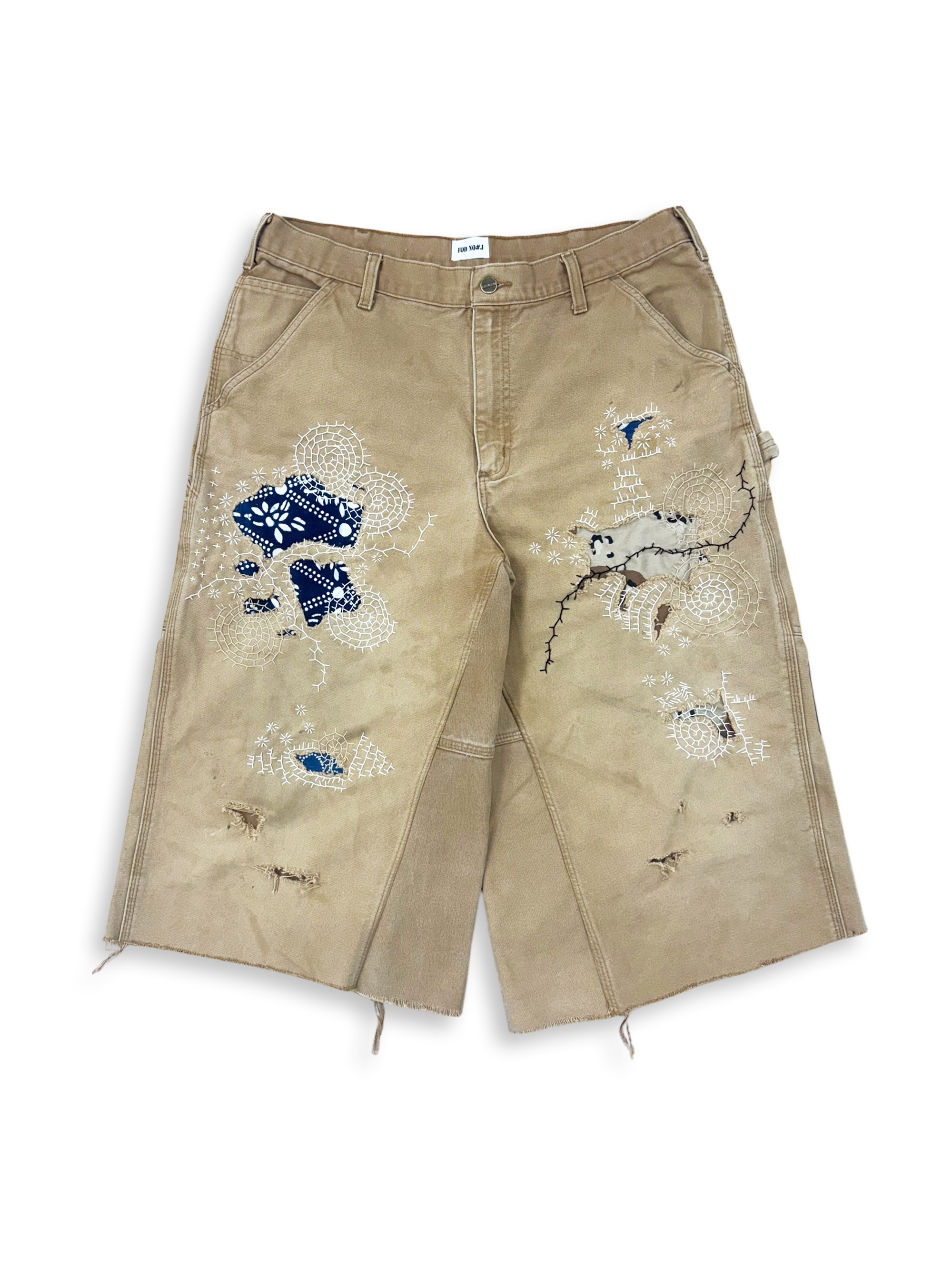Vtg Carhartt Boro Sashiko Distressed Shorts . 001