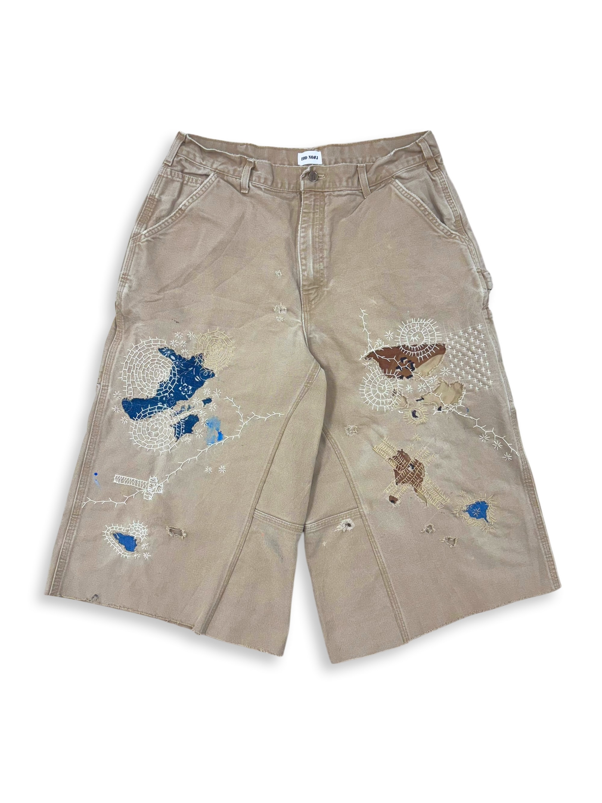 Vtg Carhartt Boro Sashiko Distressed Shorts . 004