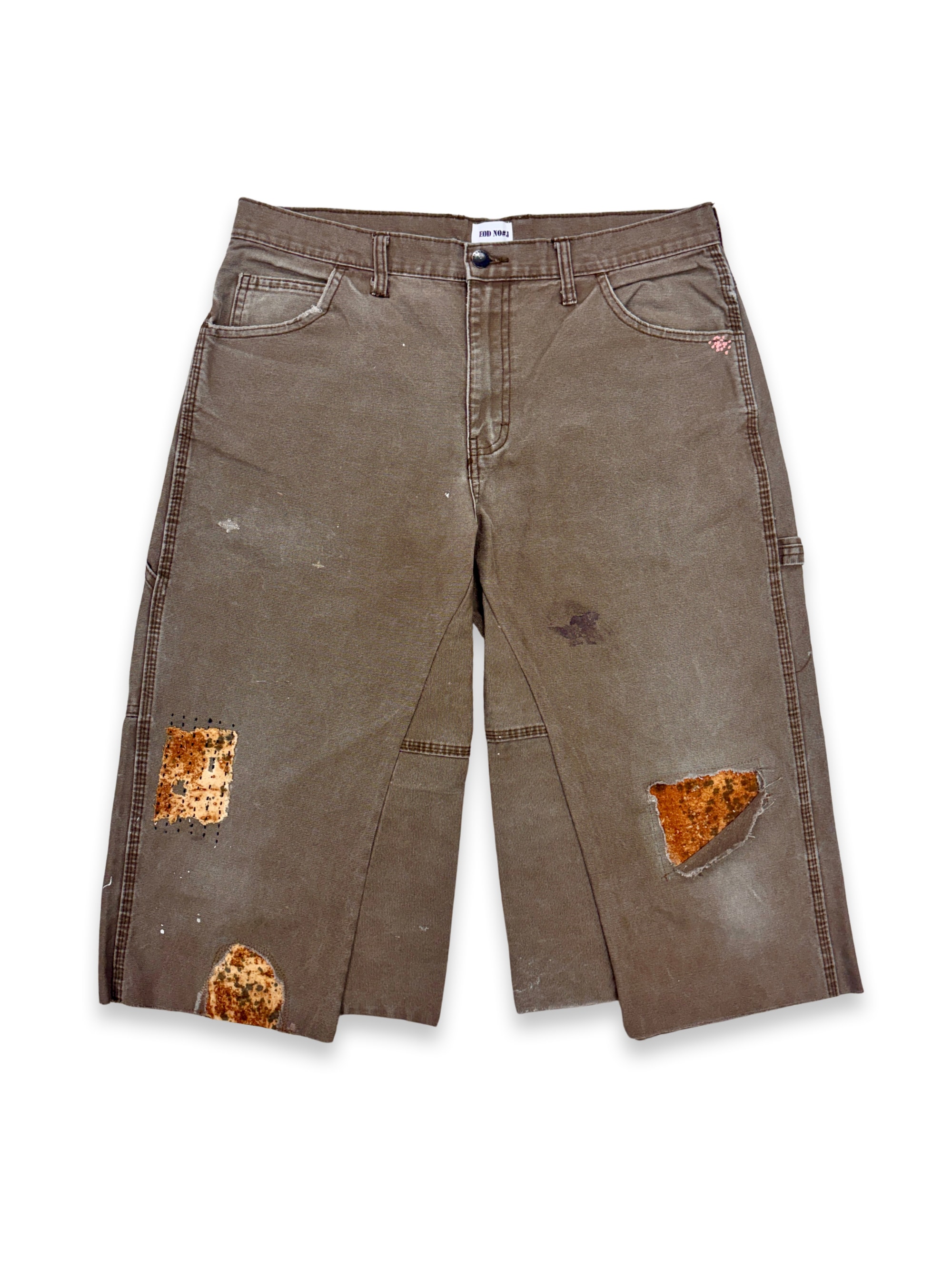 Vtg Dickies Sashiko Distressed Shorts . 005