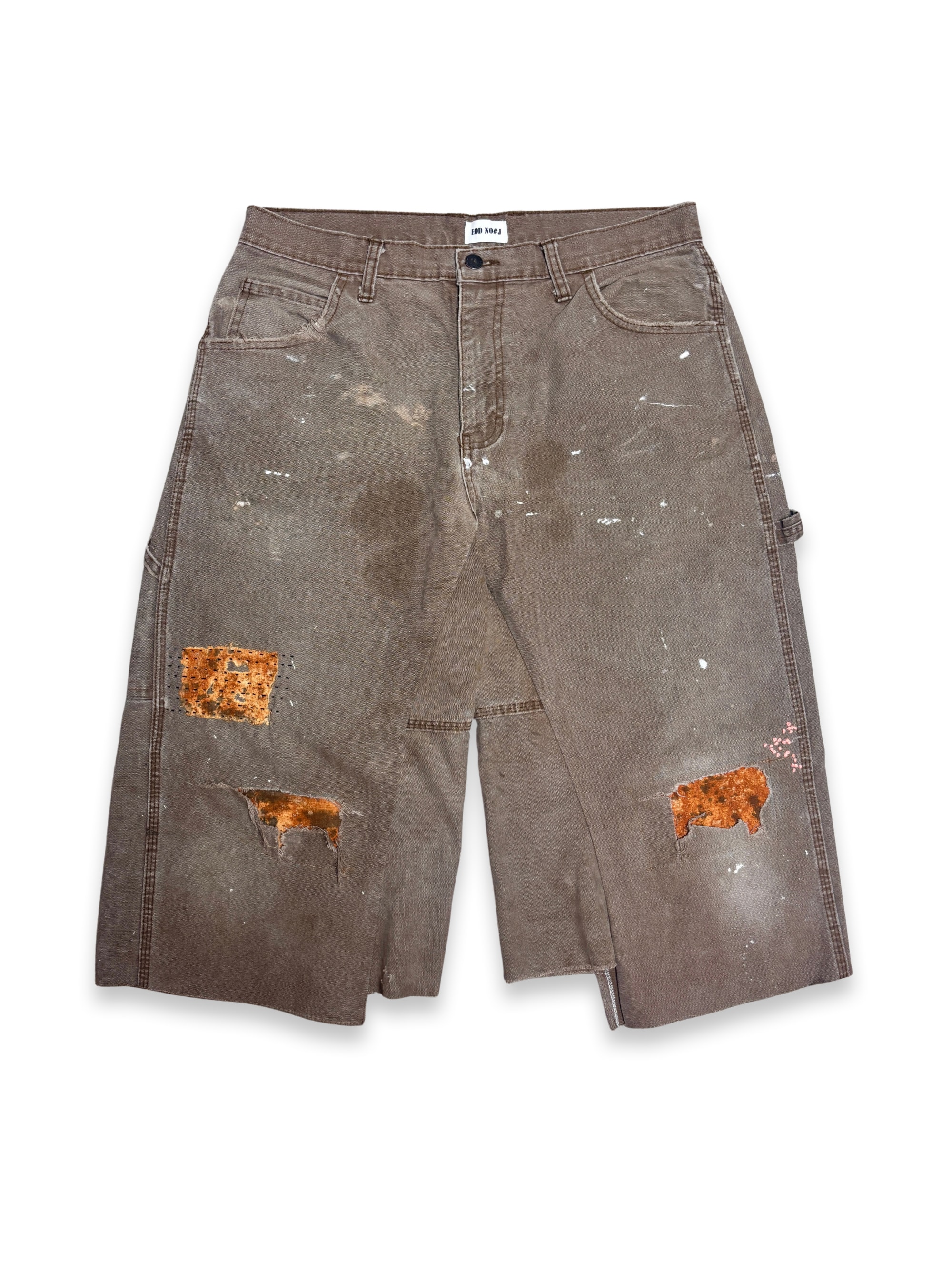 Vtg Dickies Sashiko Distressed Shorts . 006