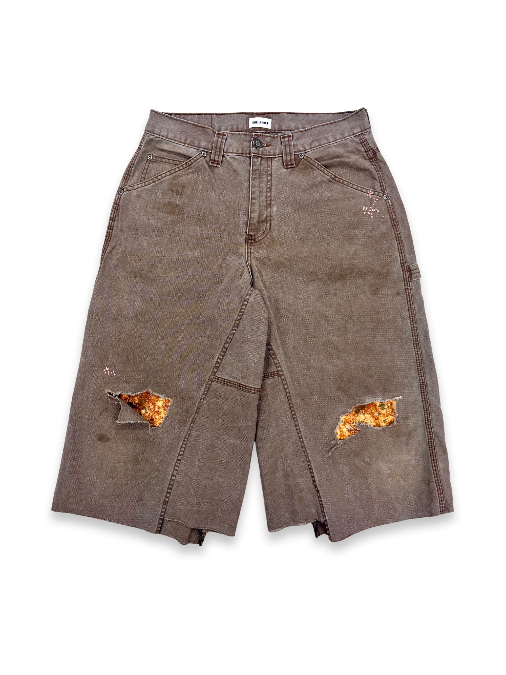 Vtg Schmidt Sashiko Distressed Shorts