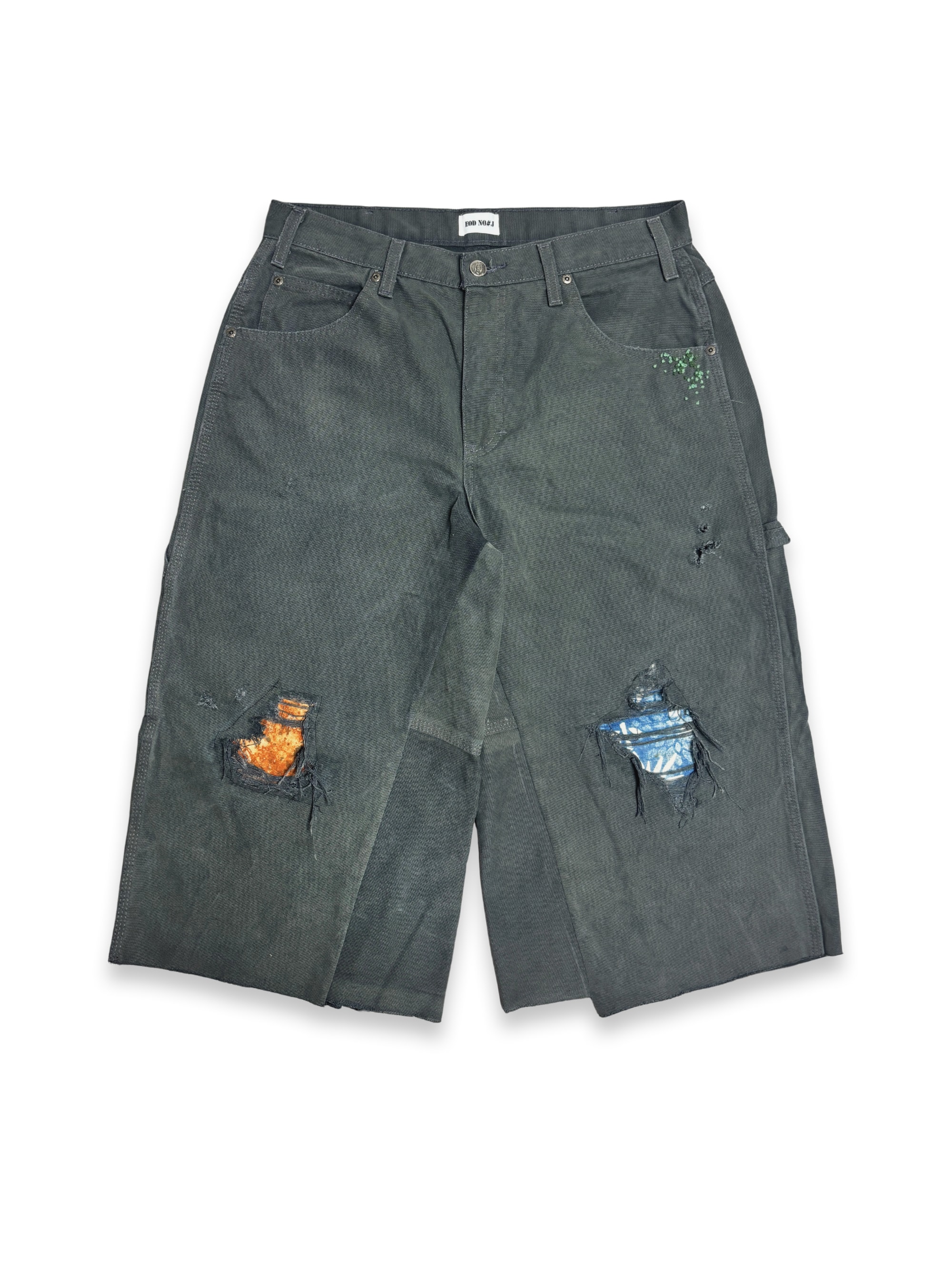 Vtg Dickies Sashiko Distressed Shorts . 008
