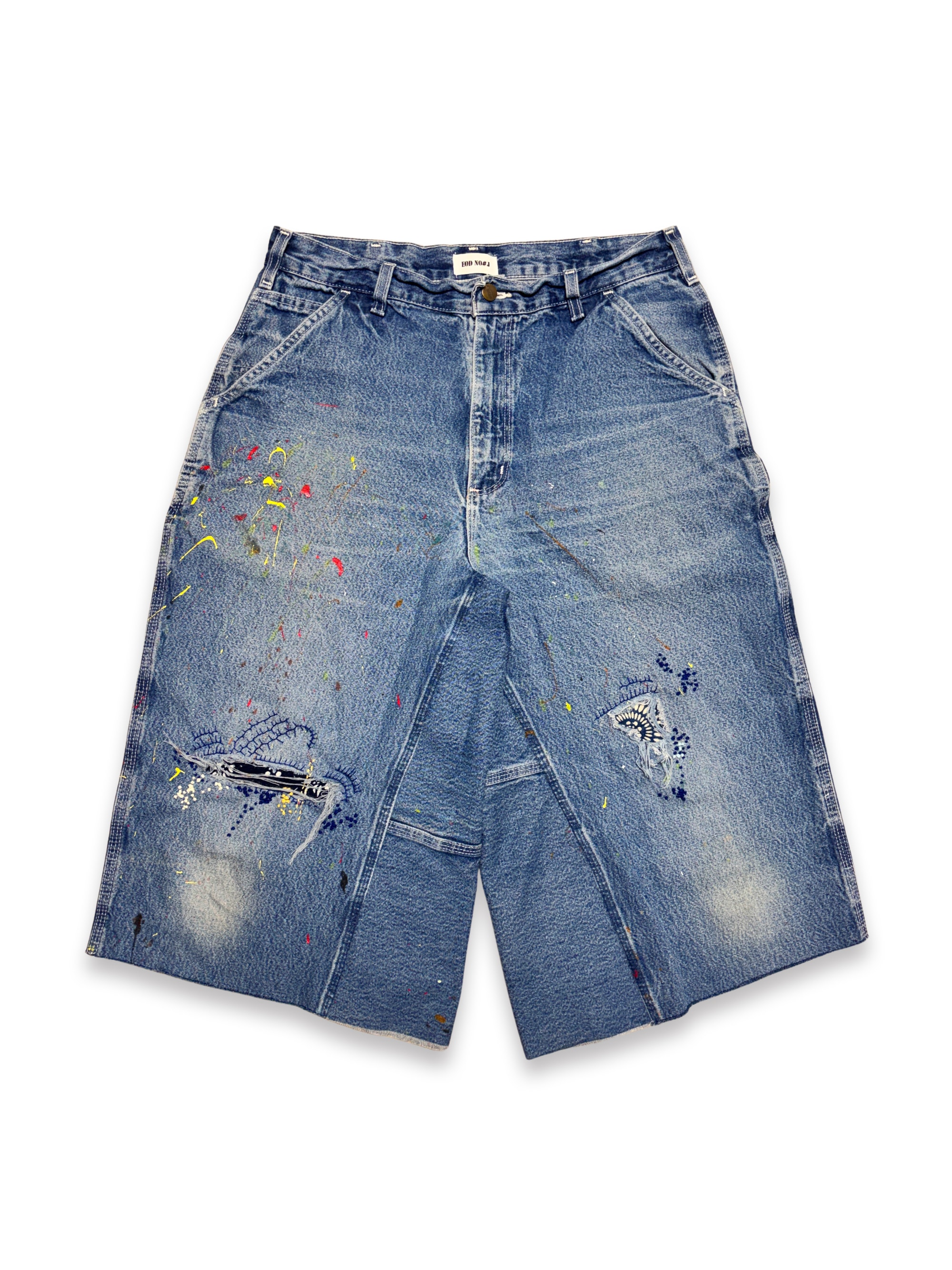 Vtg Carhartt Boro Sashiko Distressed Shorts . 016